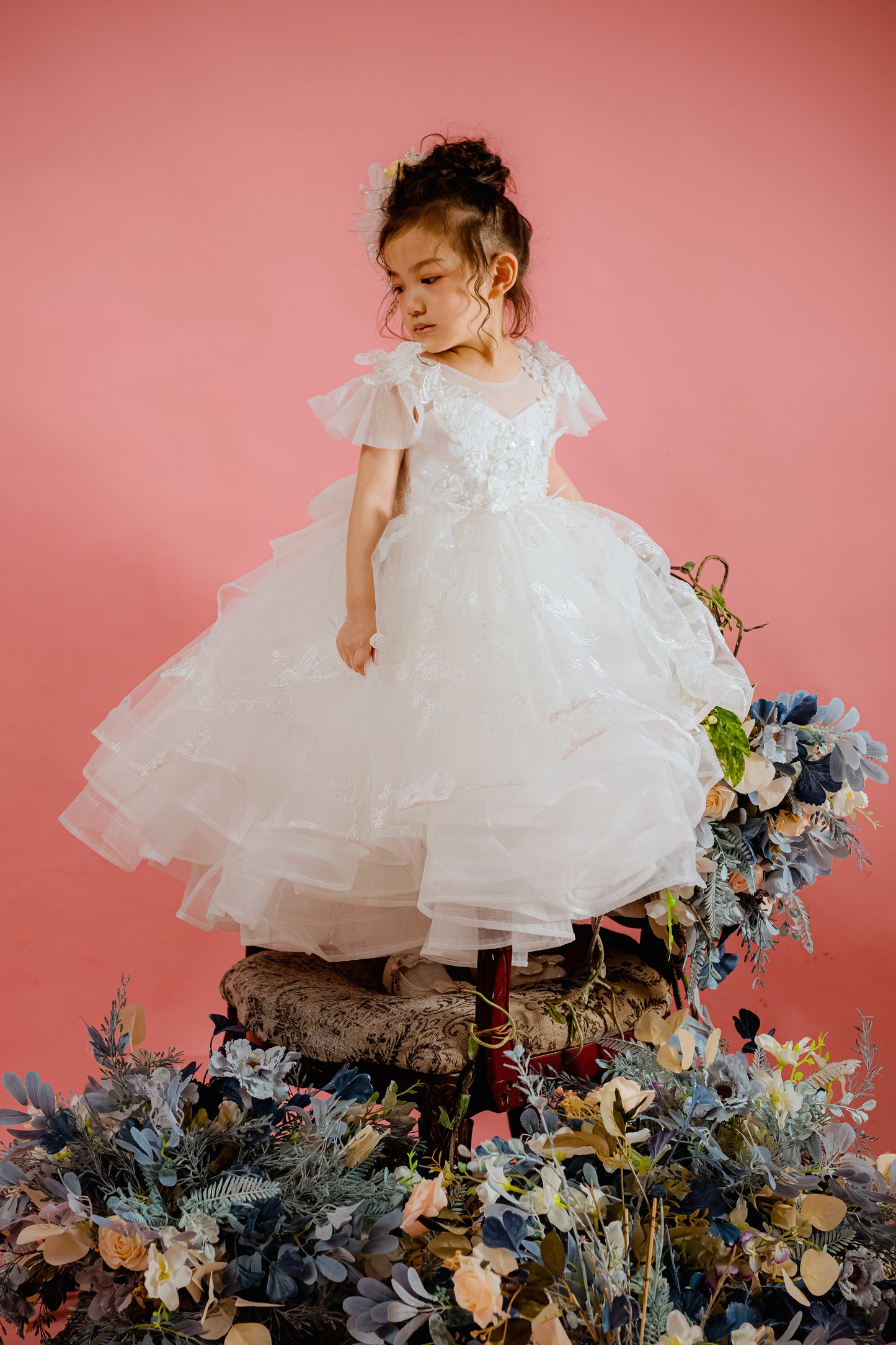 Butterfly Waltz - White Lace Gown