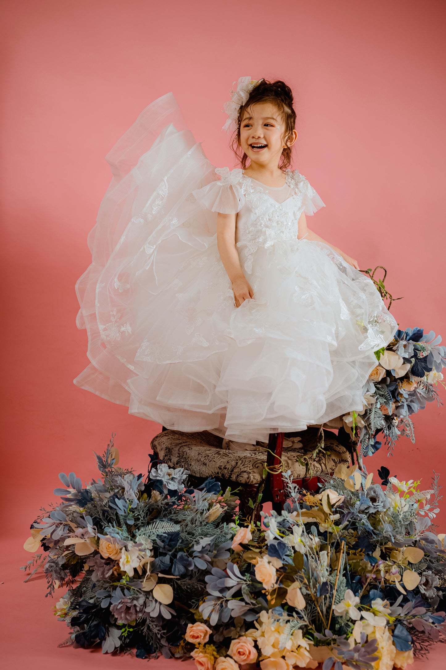 Butterfly Waltz - White Lace Gown