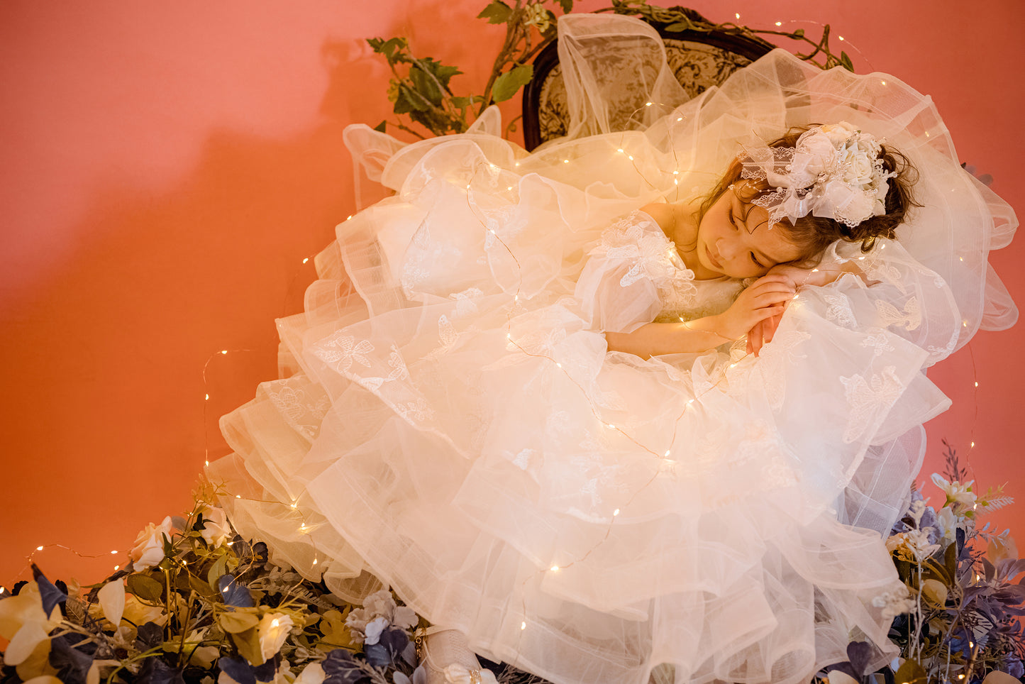 Butterfly Waltz - White Lace Gown