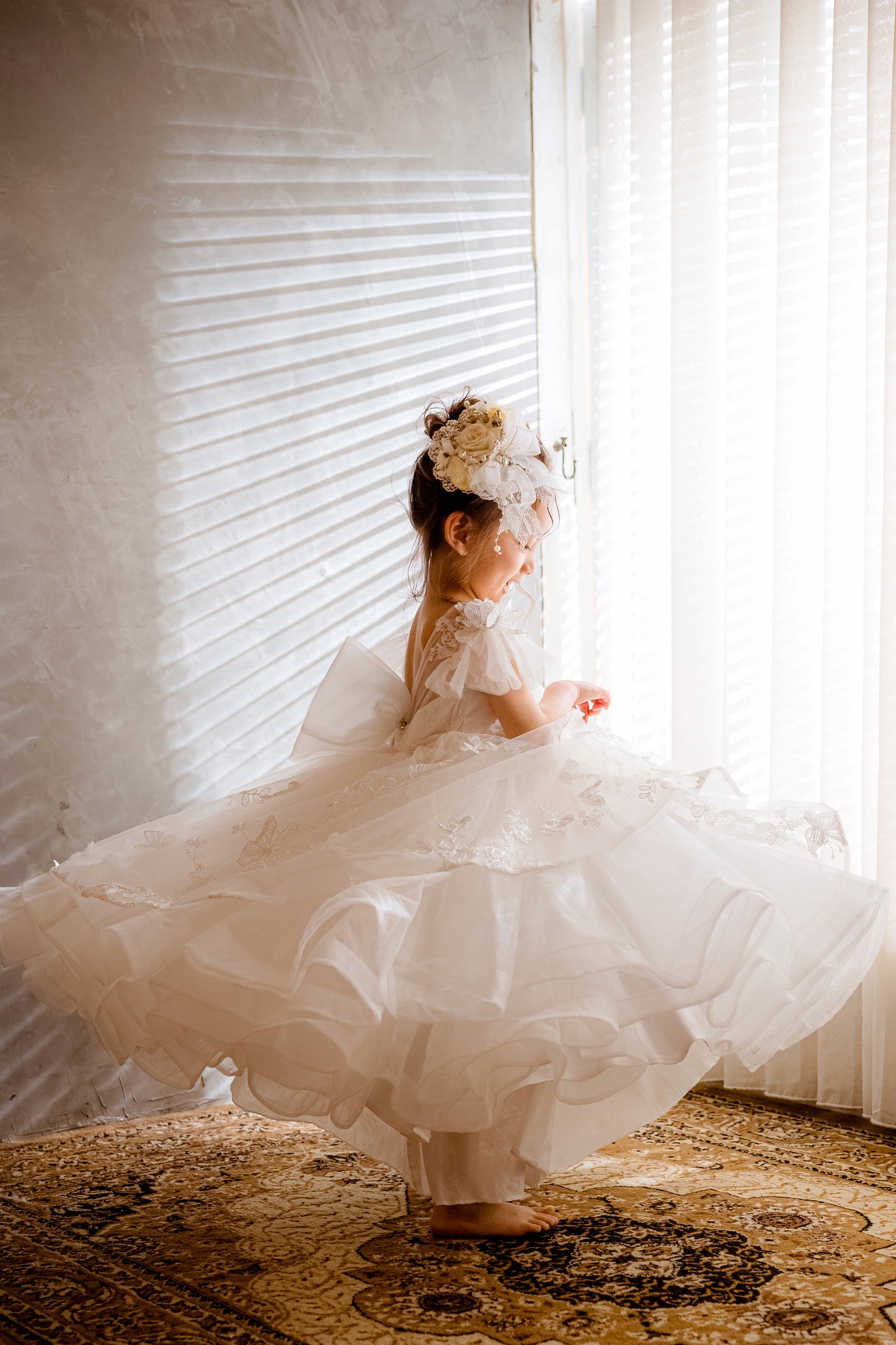 Butterfly Waltz - White Lace Gown