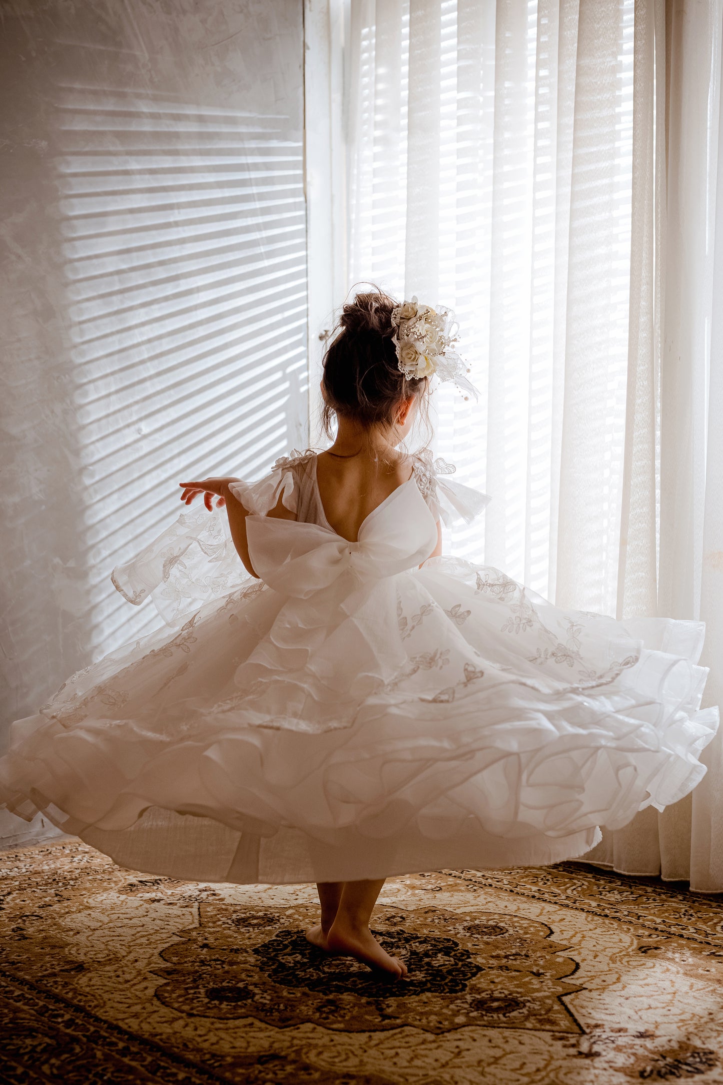 Butterfly Waltz - White Lace Gown