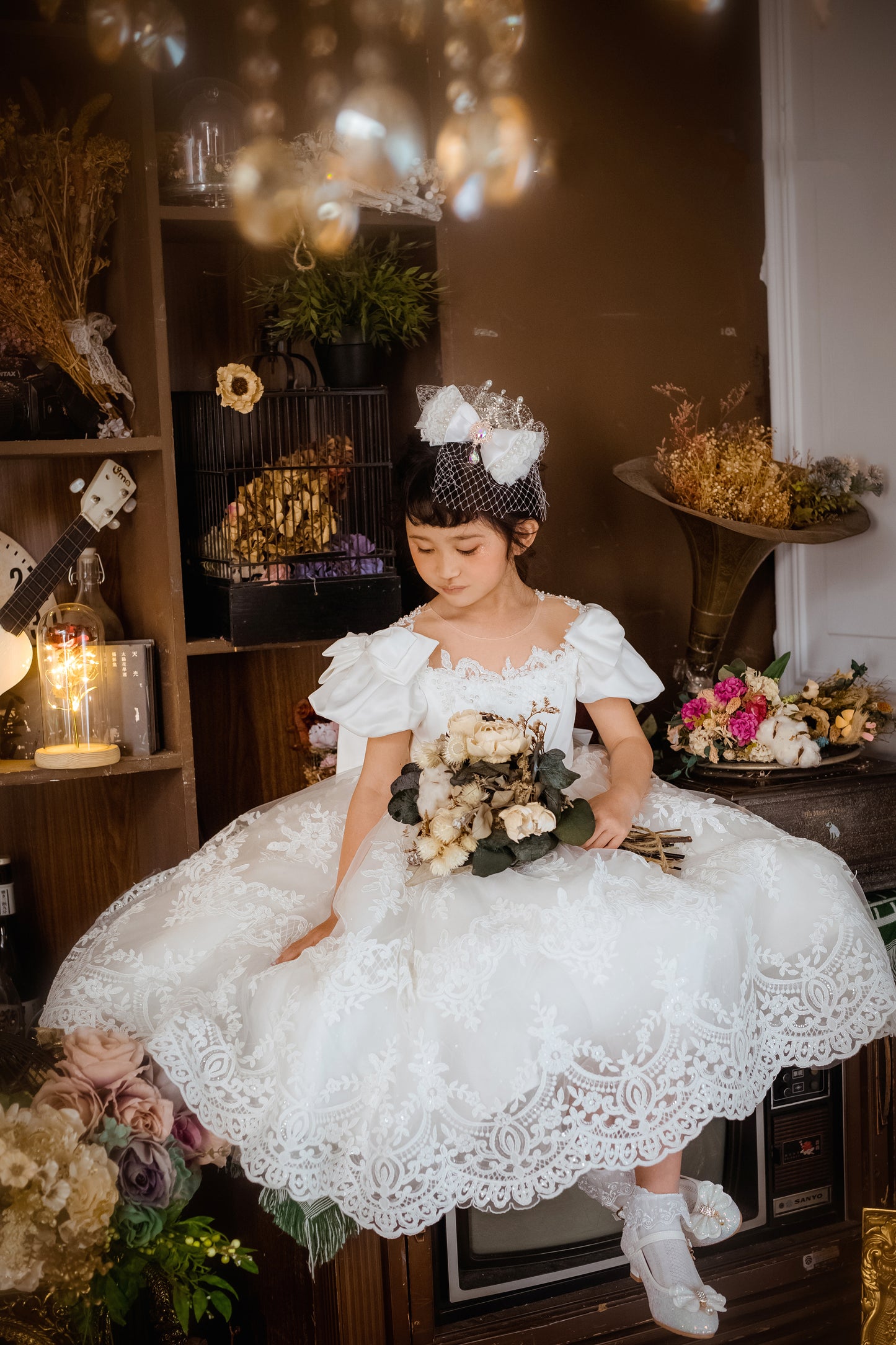 Queen of Baroque - White Lace Gown