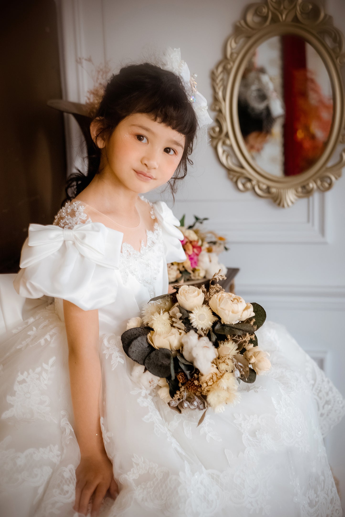 Queen of Baroque - White Lace Gown