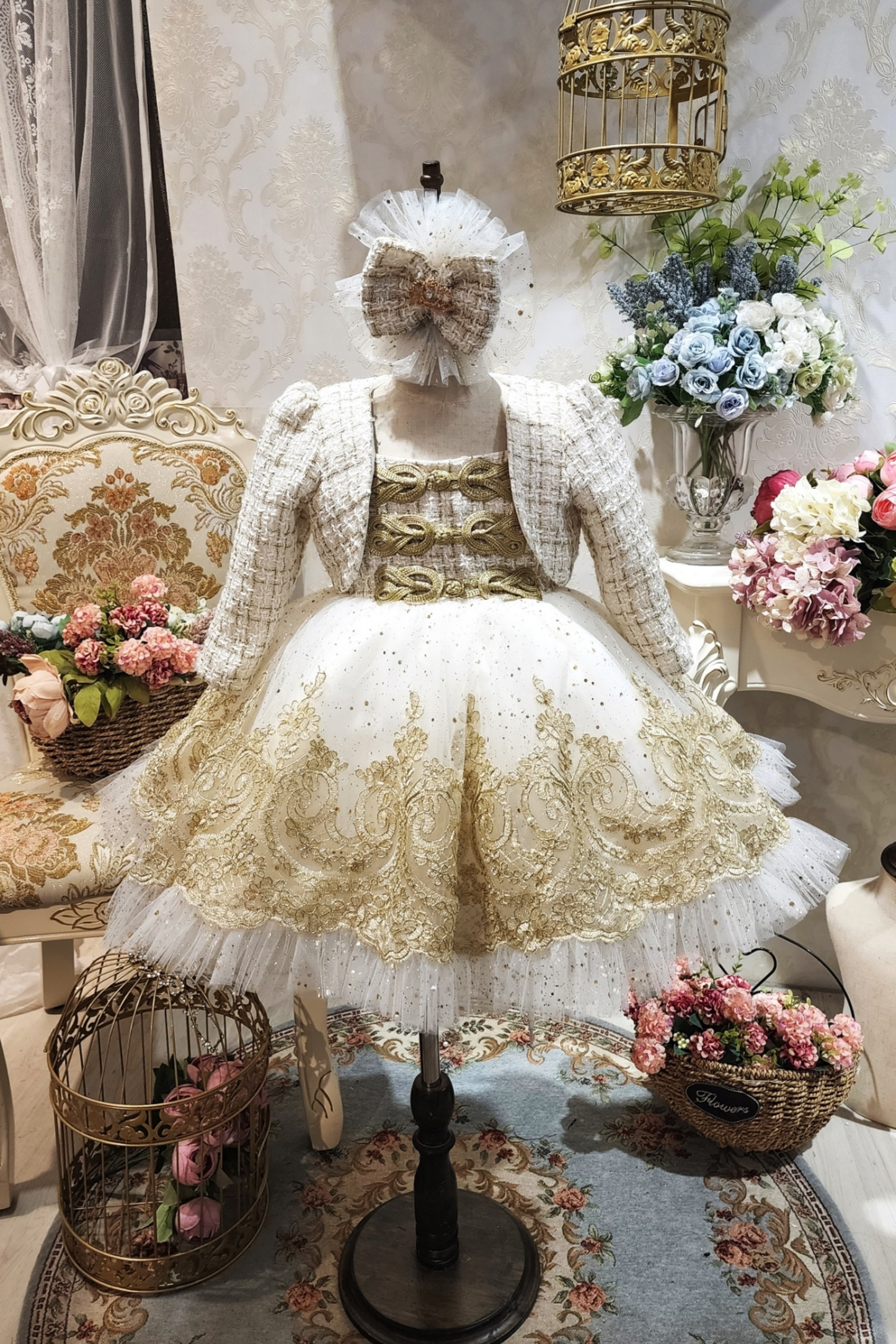 Champagne Gold Nutcracker Set (Dress + Jacket)