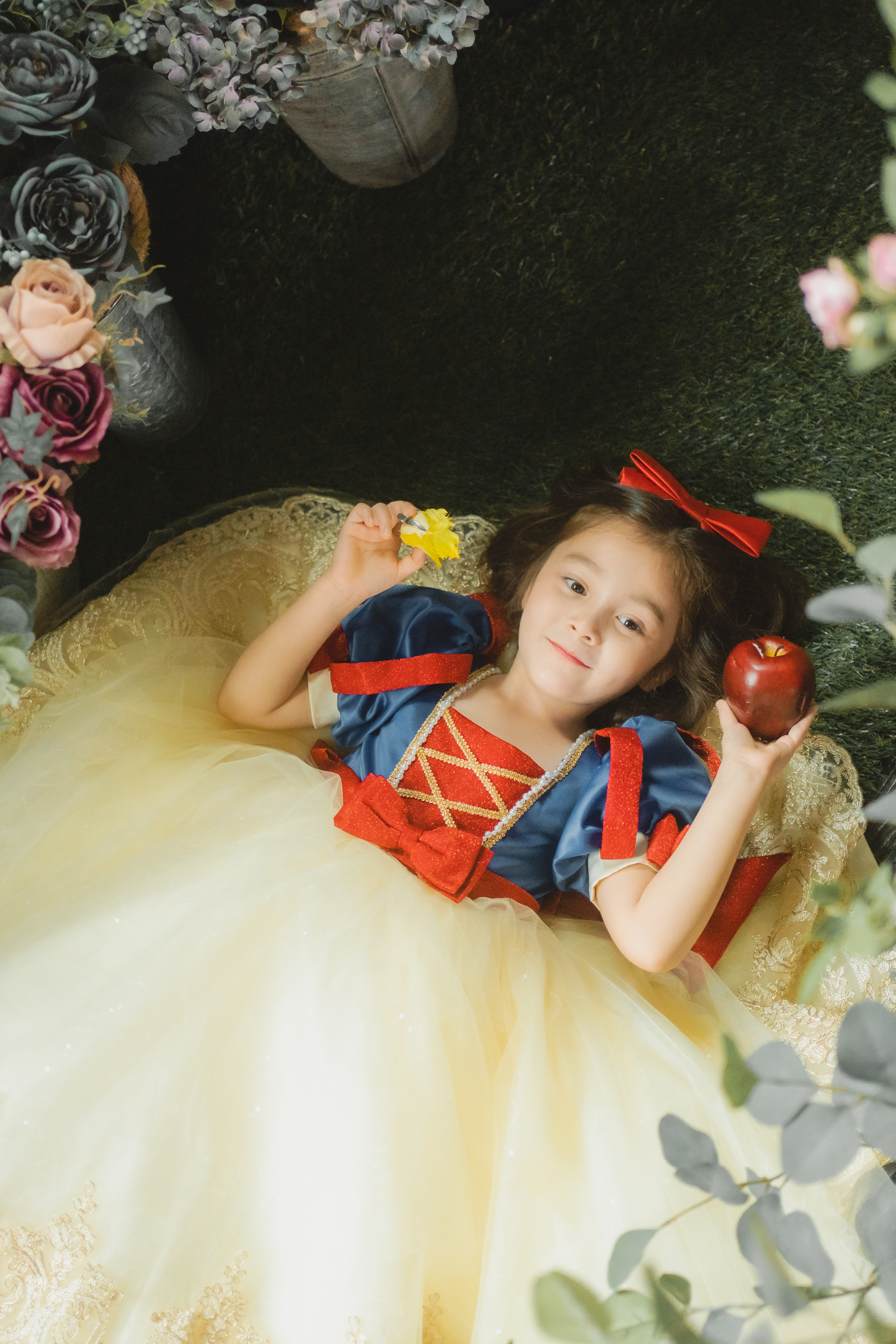 Snow White Blue, Red & Yellow Gown