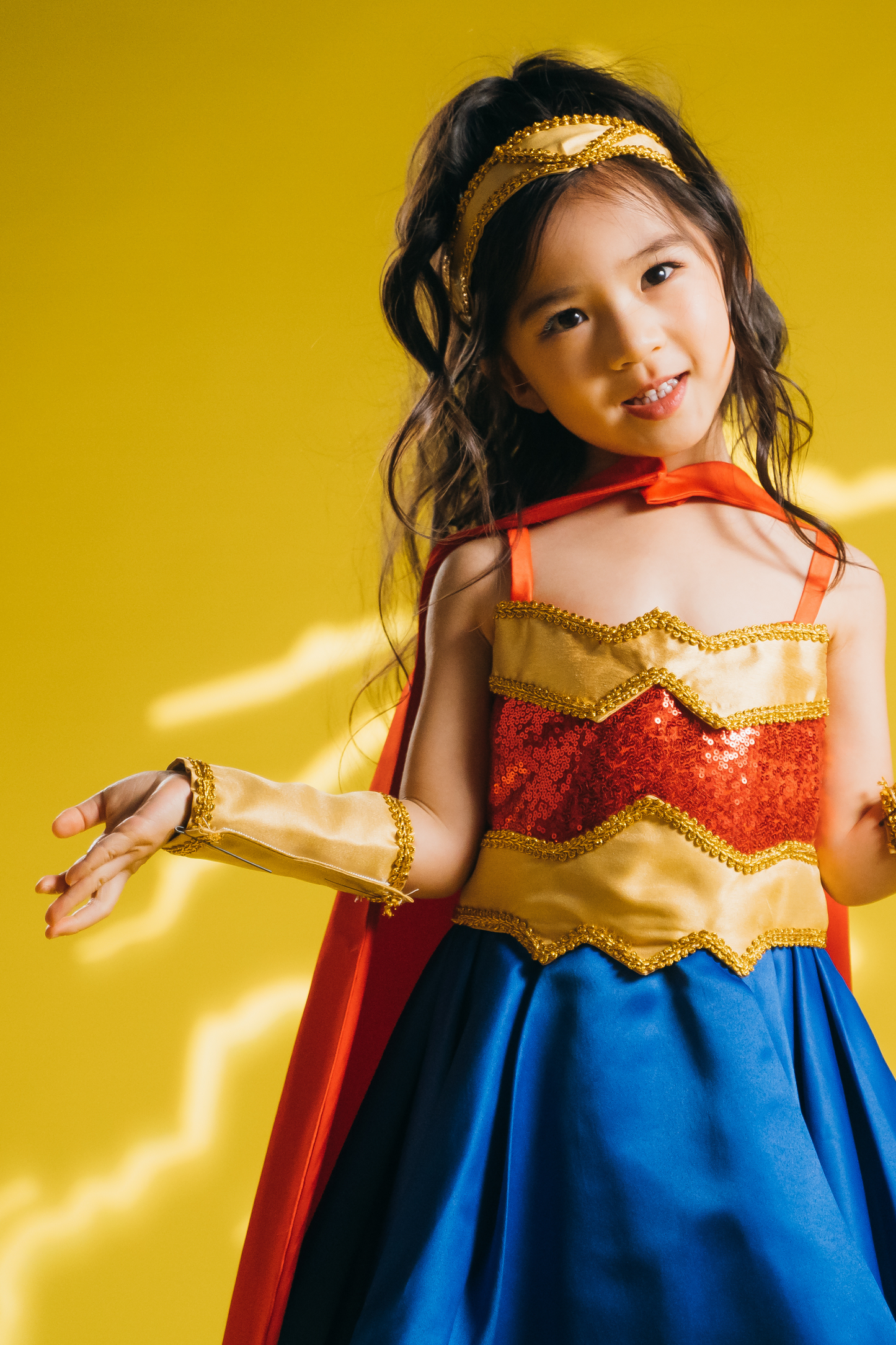 Wonder Woman Set with Dress, Cape, Headband & Sleeves
