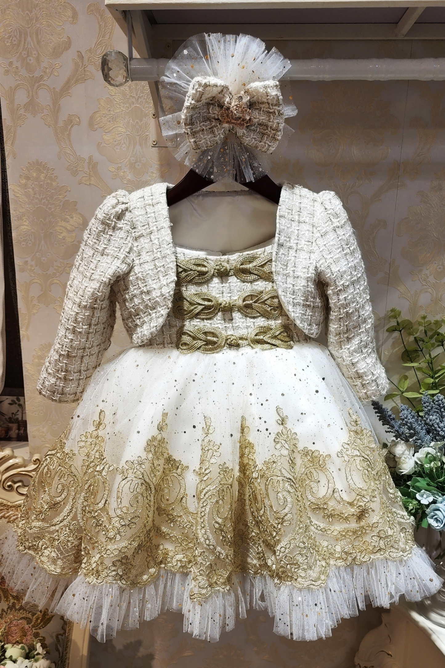 Champagne Gold Nutcracker Set (Dress + Jacket)