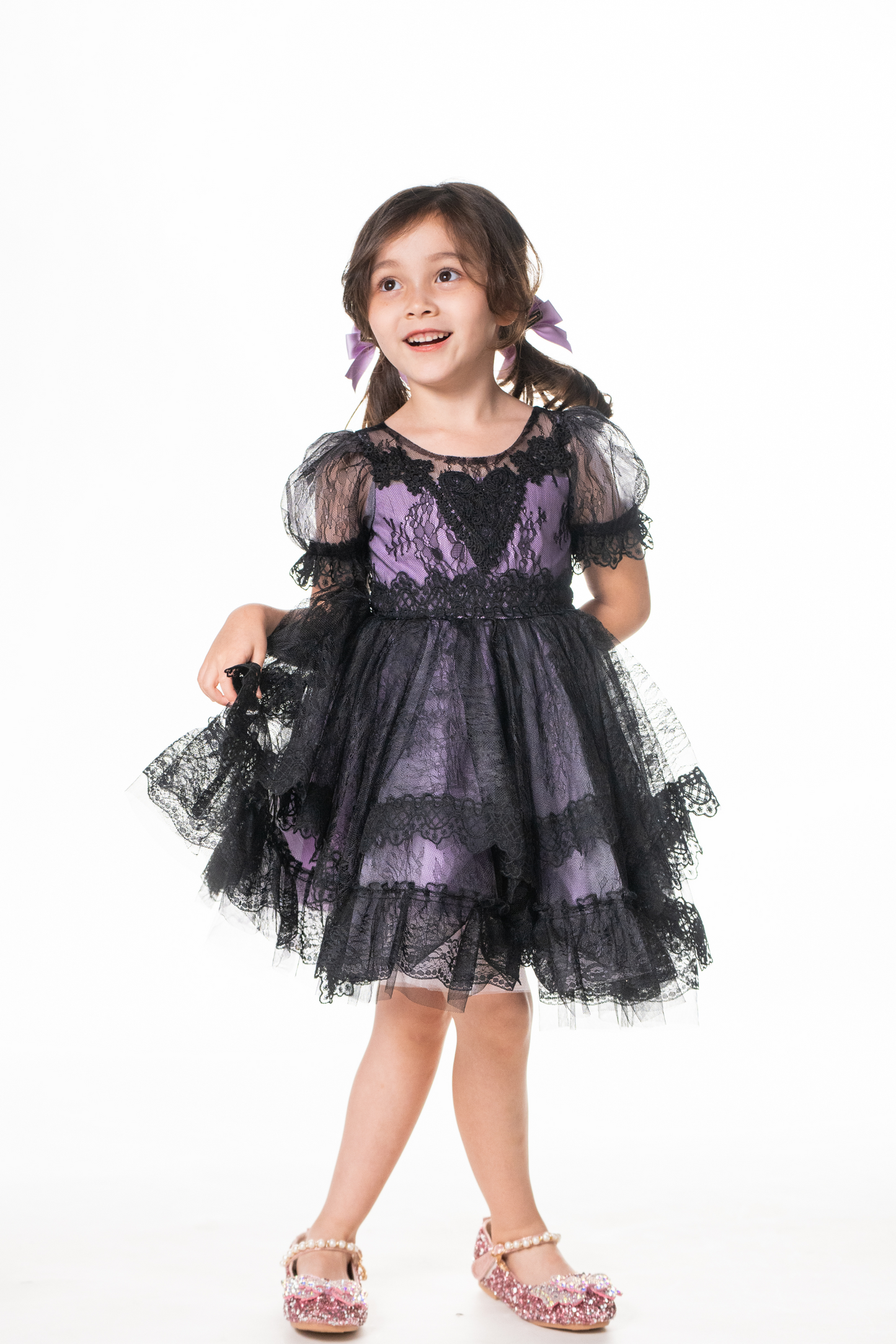 Little Witch Amelia - Purple & Black Lace Dress
