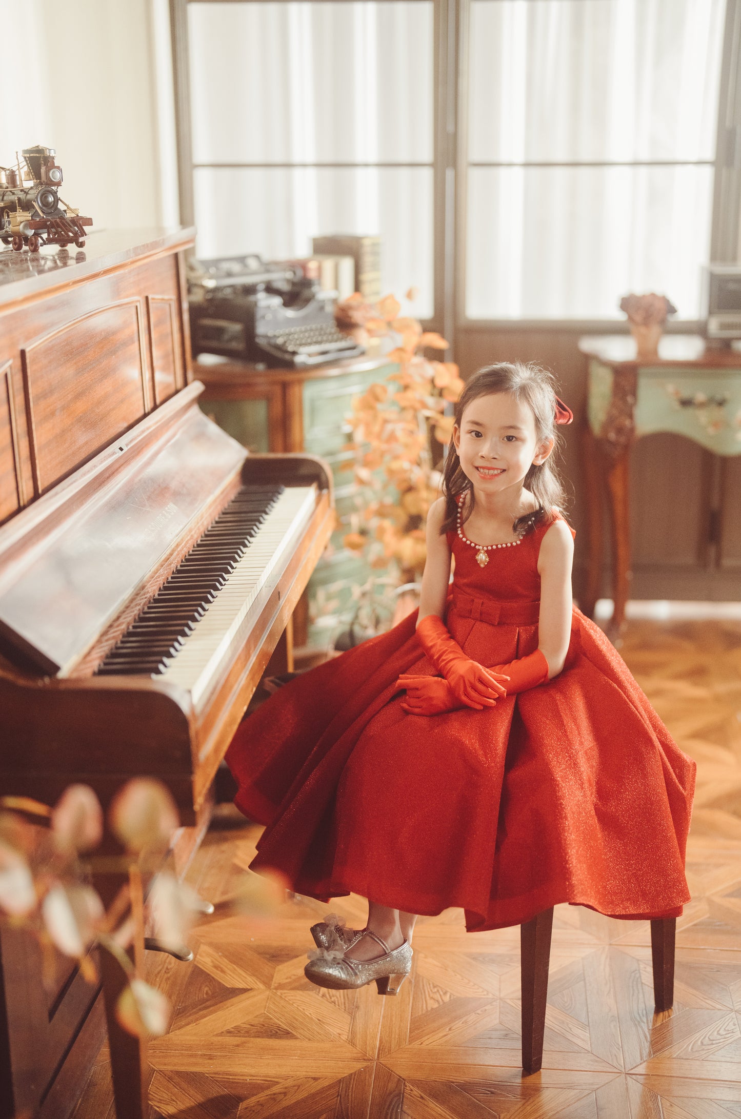 Ruby Red Lurex Gown