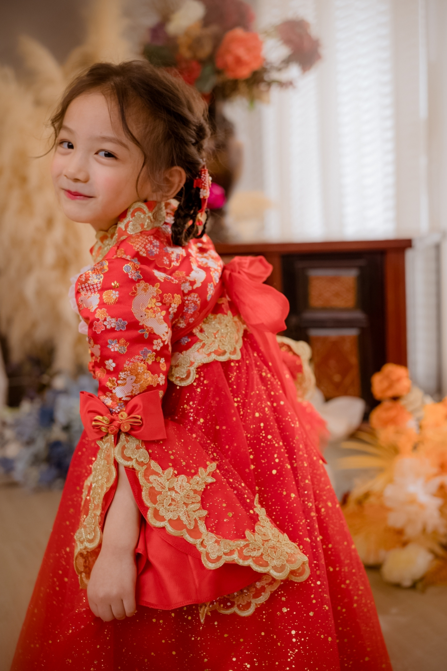 Red Celeste Oriental Bunny Set