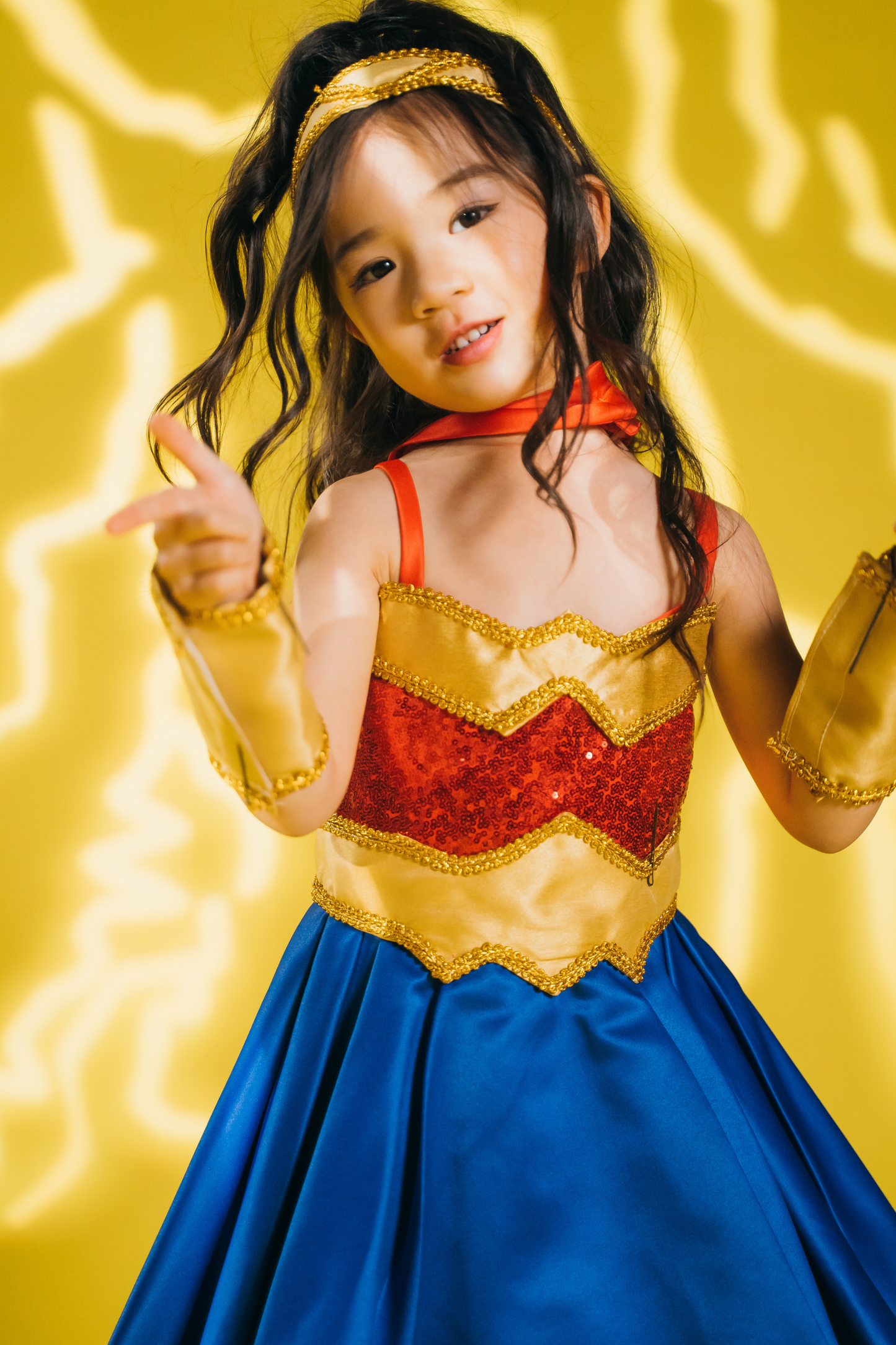 Wonder Woman Set with Dress, Cape, Headband & Sleeves
