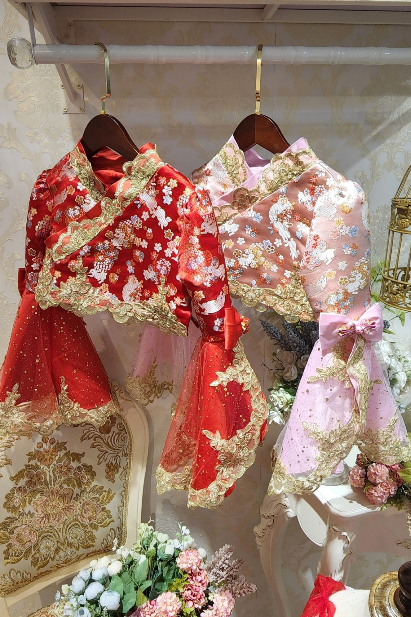 Red Celeste Oriental Bunny Set