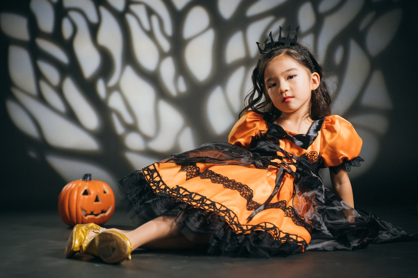 Pumpkin Witch Orange & Black Dress