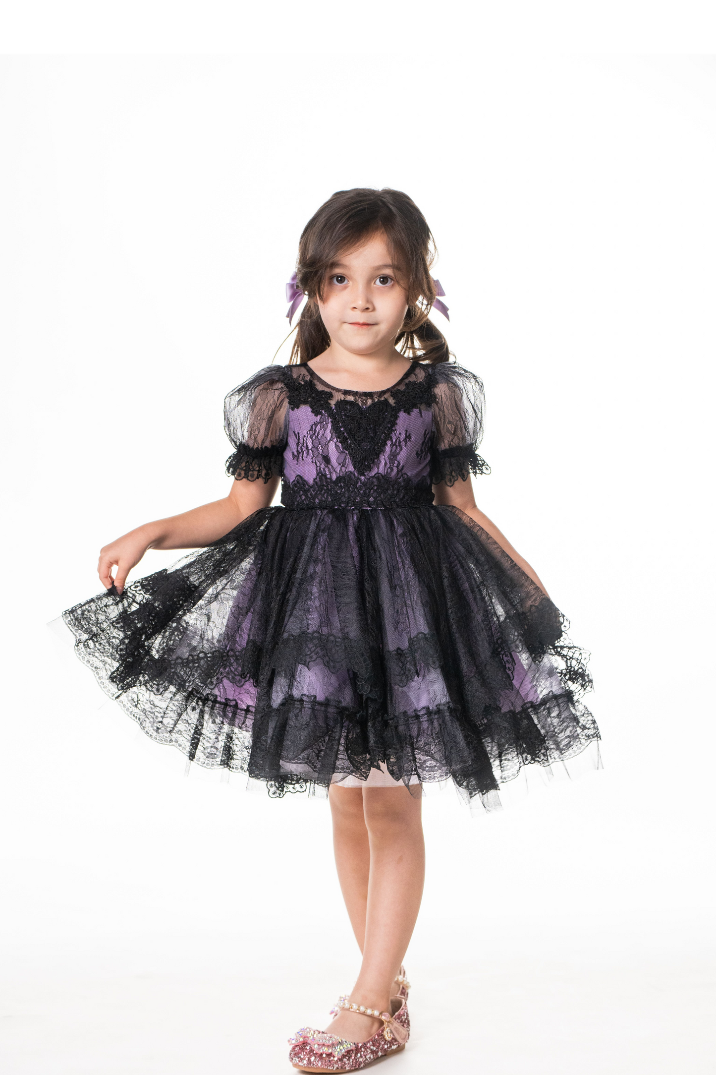 Little Witch Amelia - Purple & Black Lace Dress