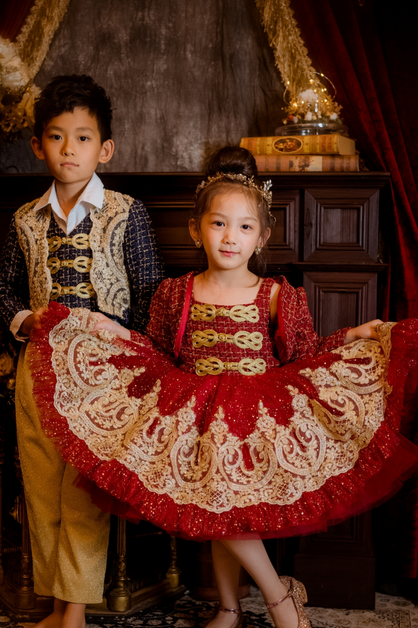 Champagne Gold Nutcracker Set (Dress + Jacket)