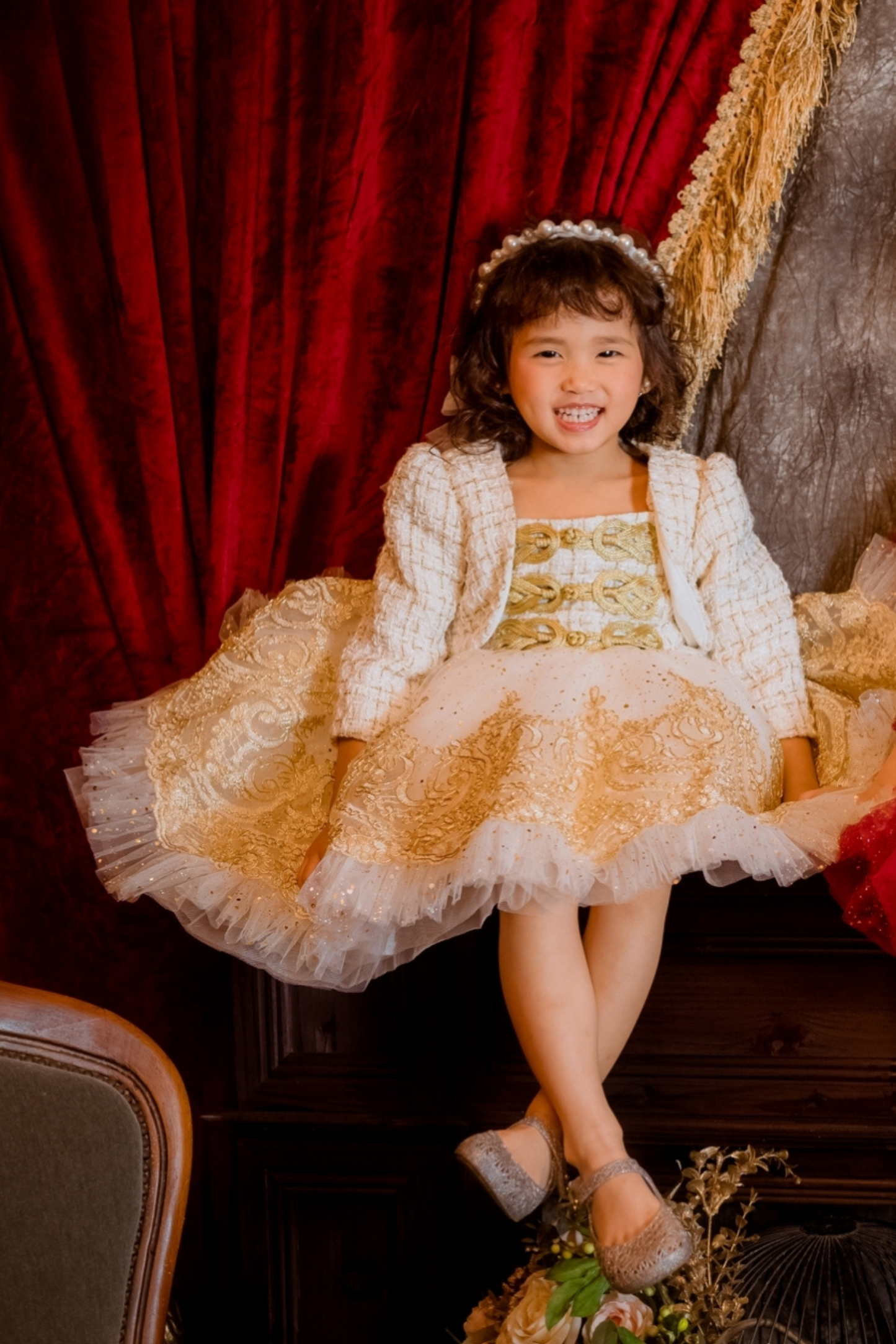 Champagne Gold Nutcracker Set (Dress + Jacket)