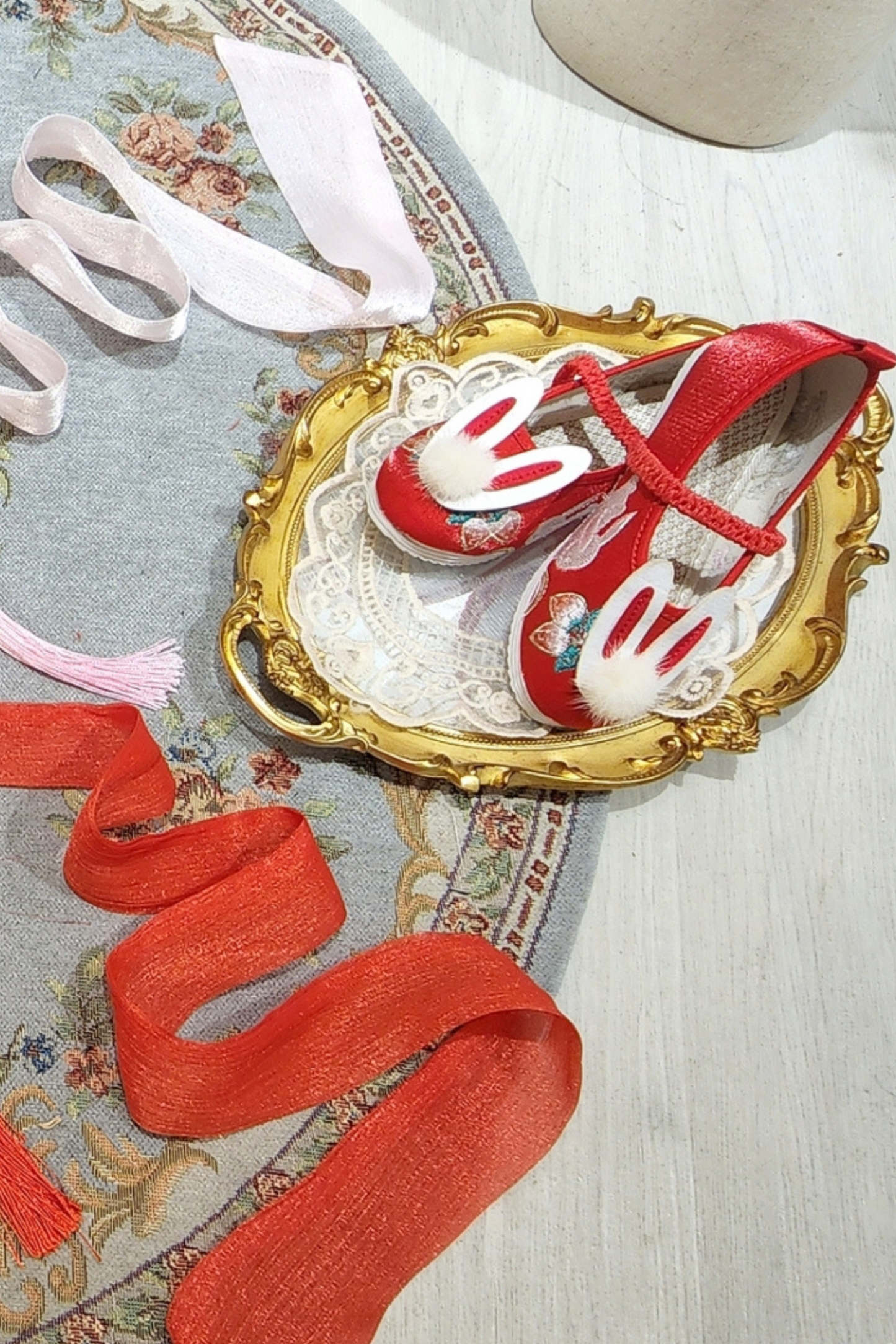 Pink Celeste Oriental Bunny Set