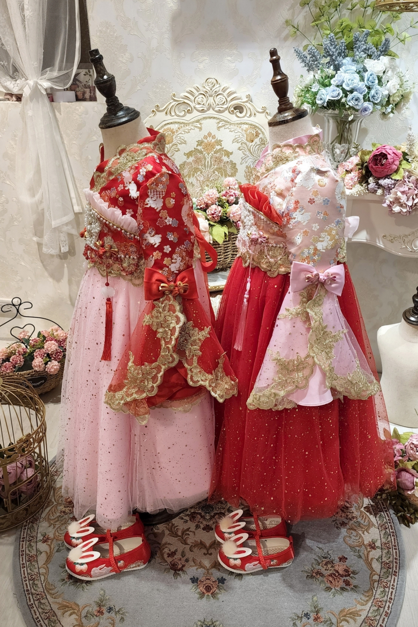 Pink Celeste Oriental Bunny Set