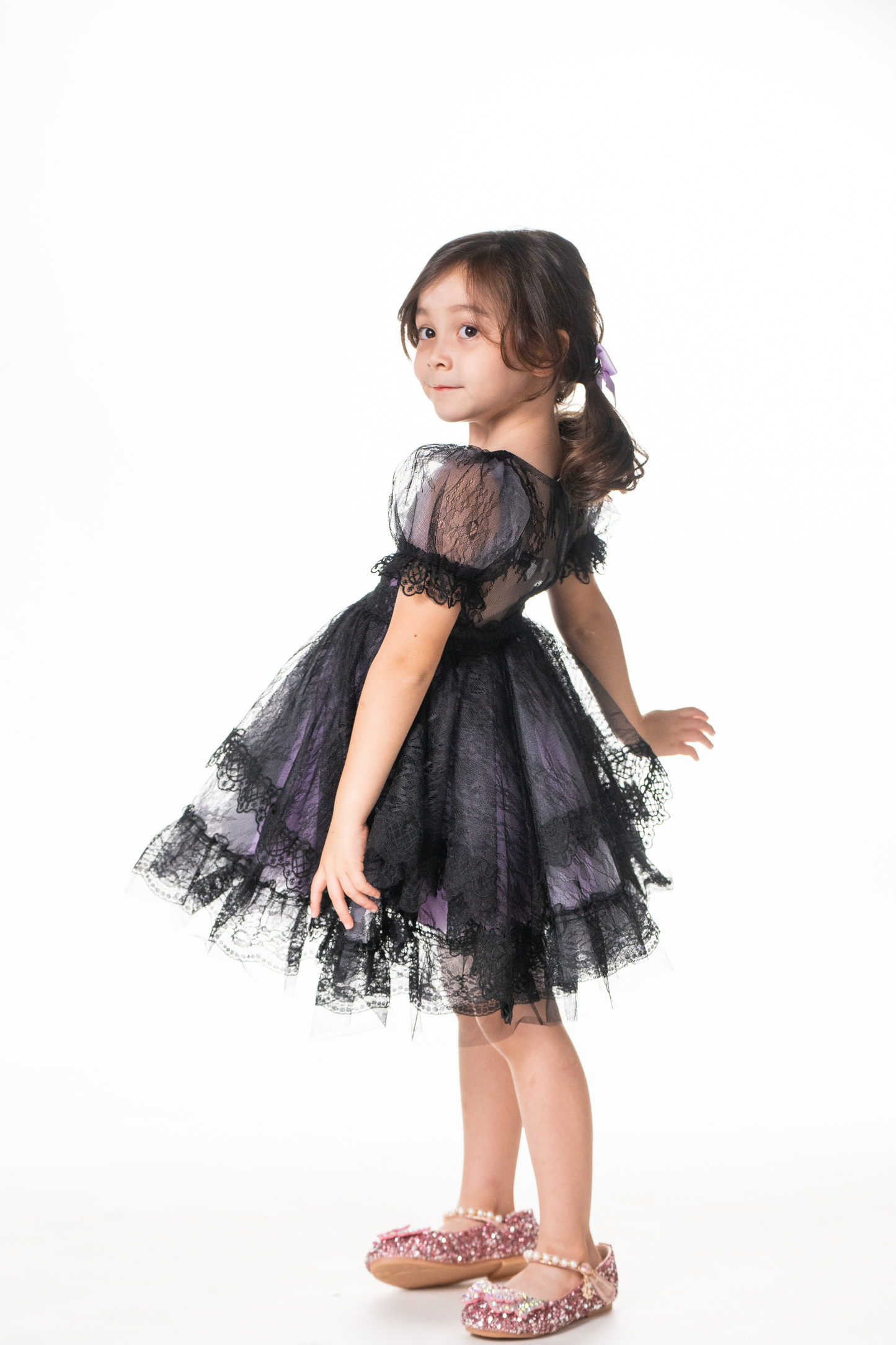 Little Witch Amelia - Purple & Black Lace Dress