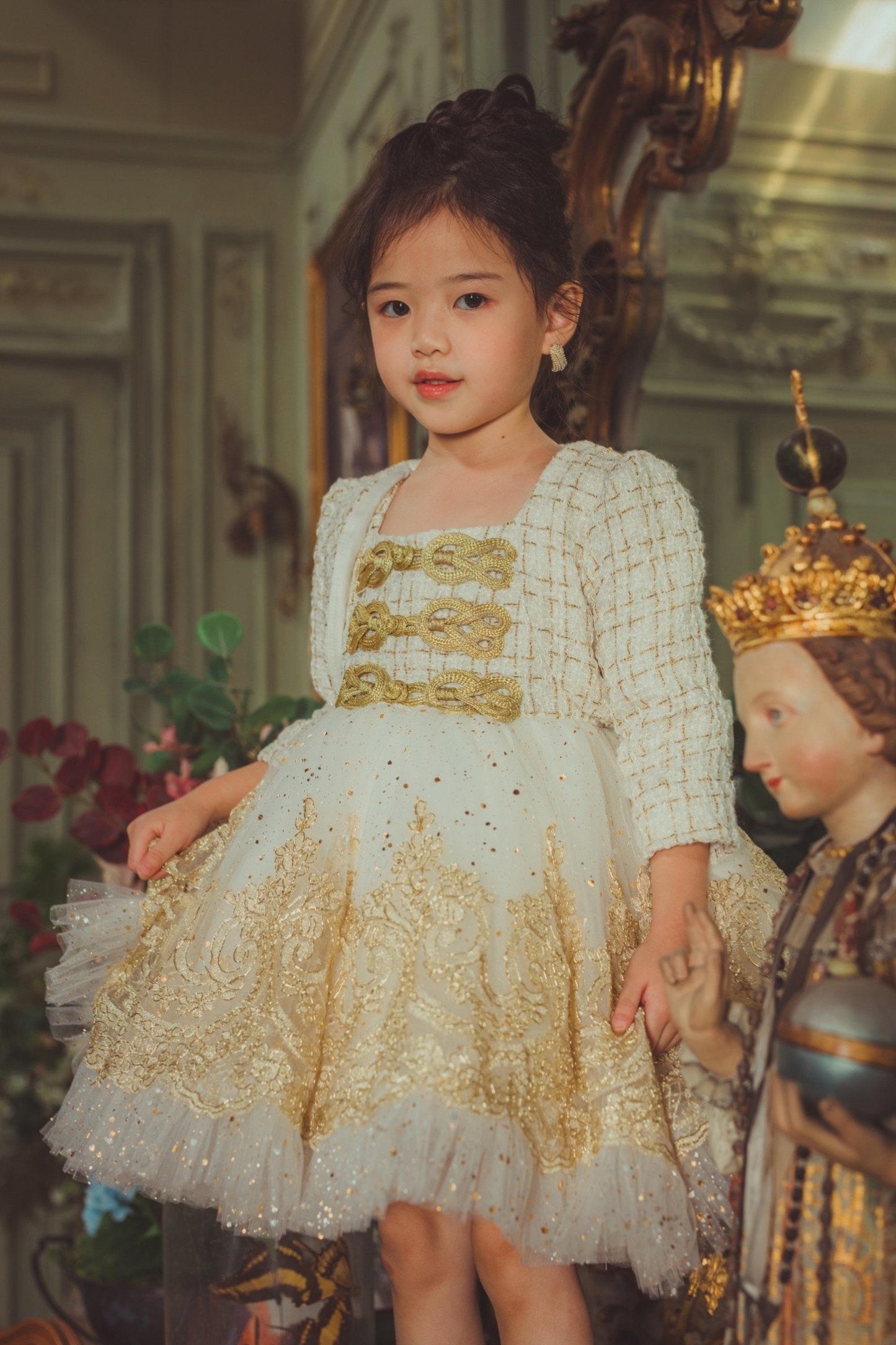 Champagne Gold Nutcracker Set (Dress + Jacket)