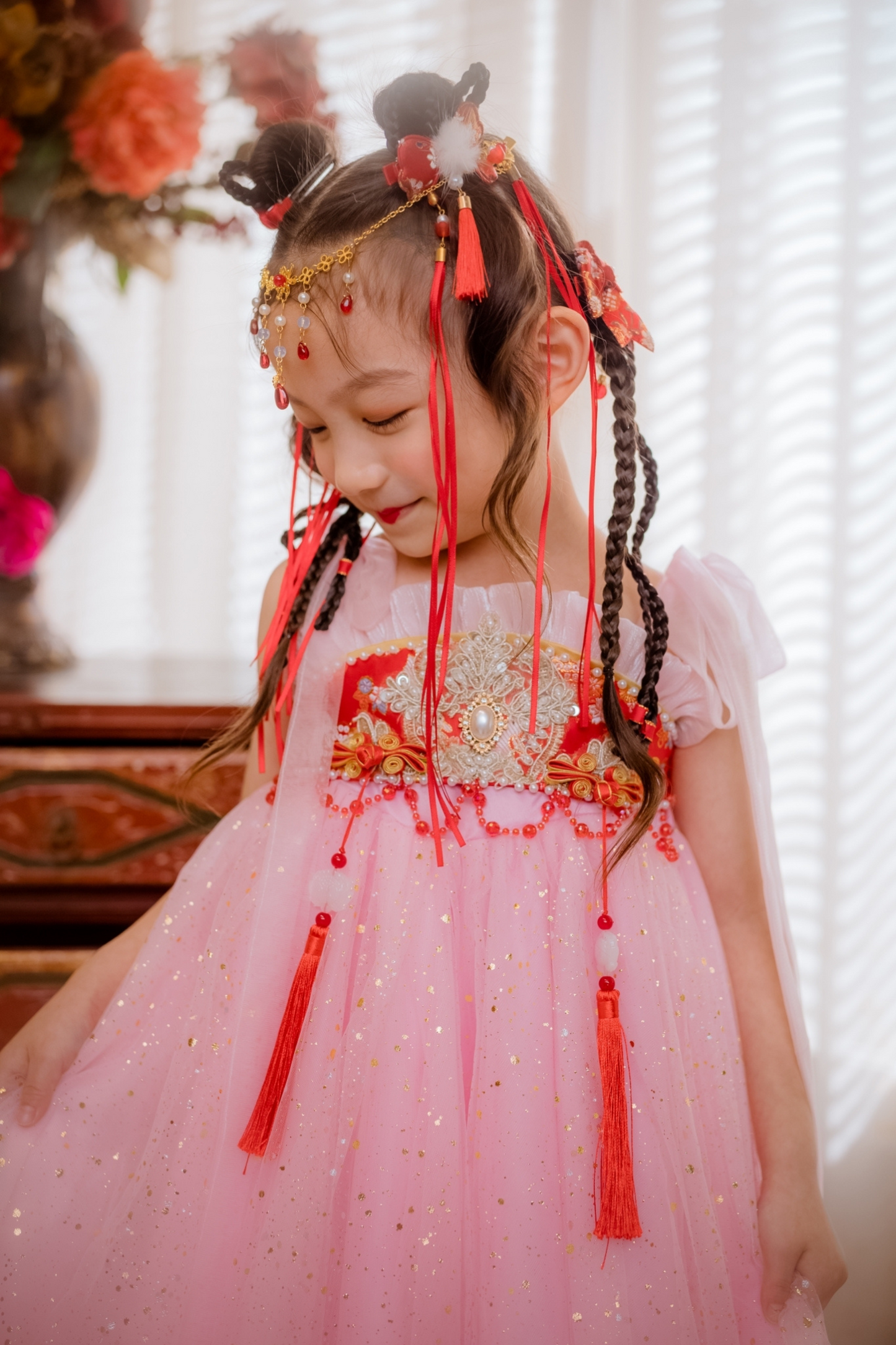 Red Celeste Oriental Bunny Set