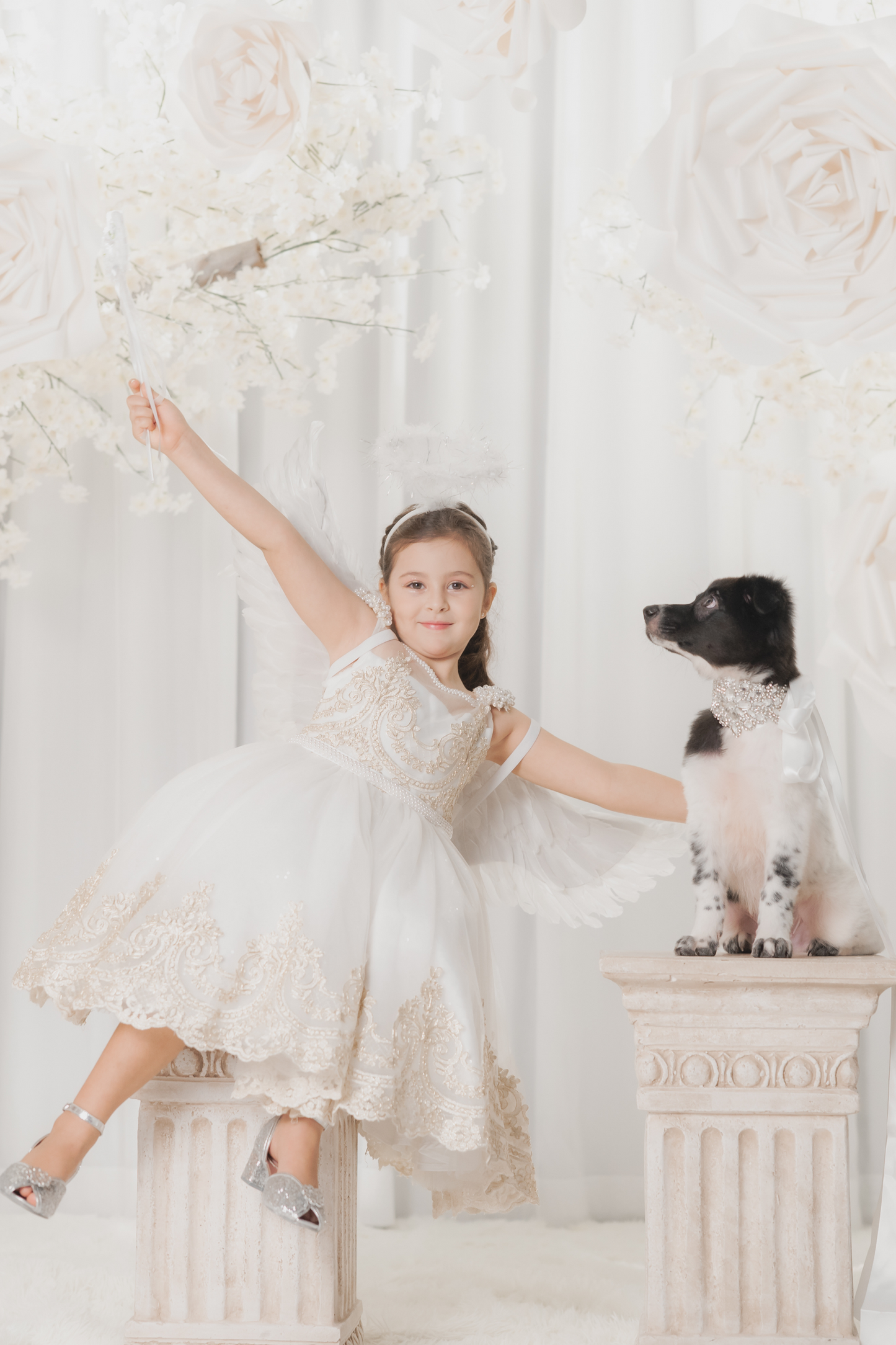 Black Swan - Black & Silver Lace Dress
