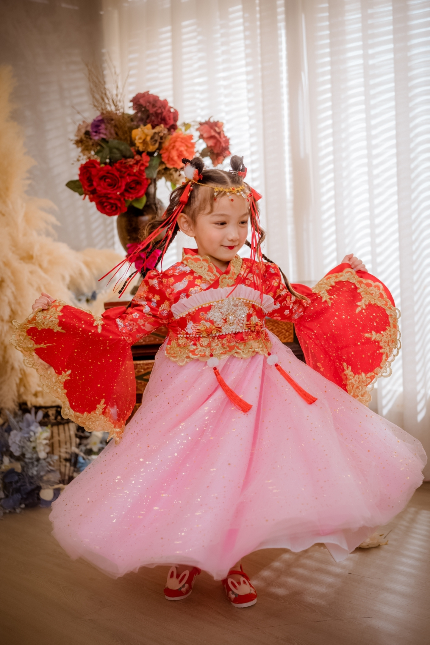 Red Celeste Oriental Bunny Set