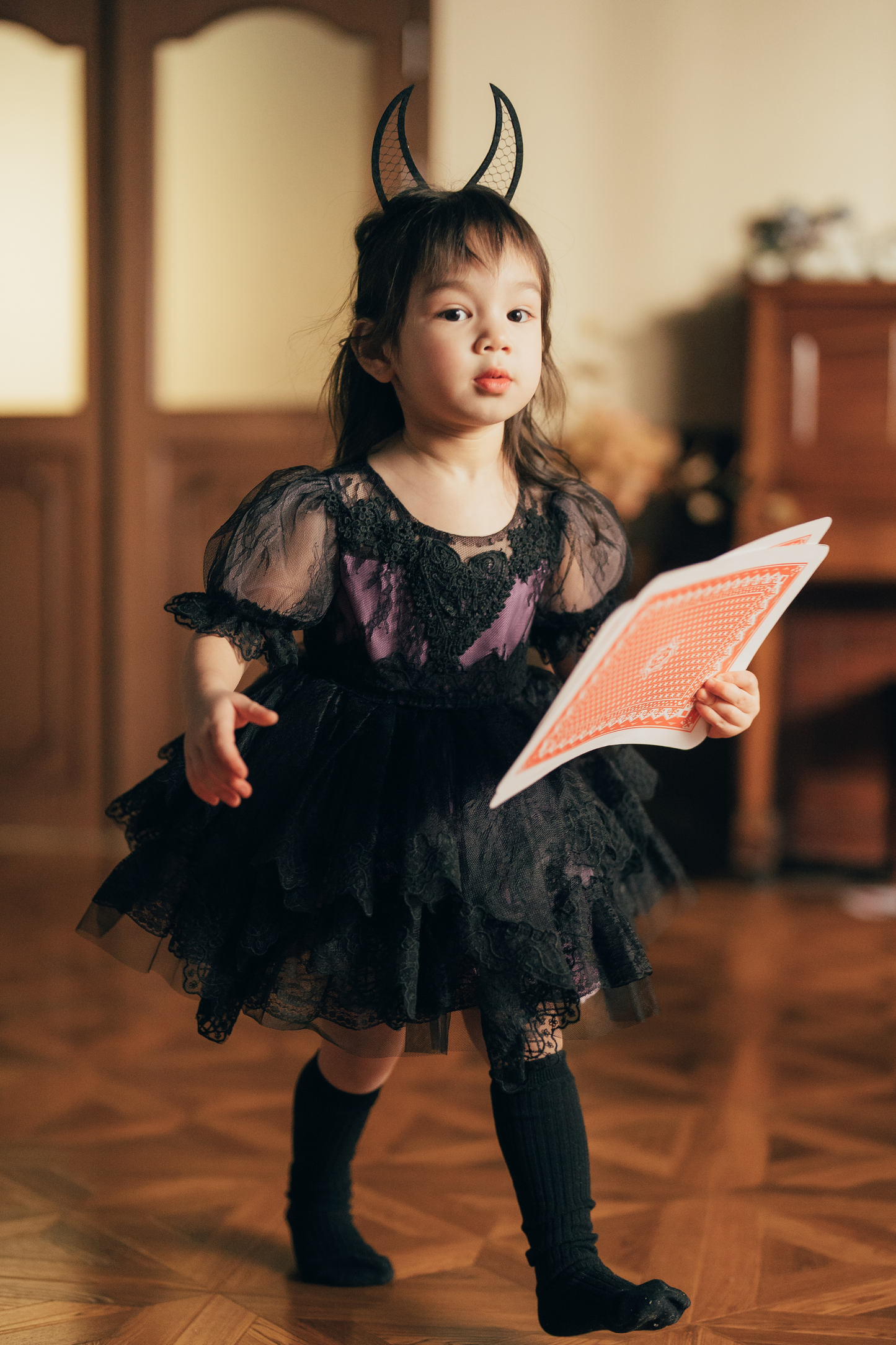 Little Witch Amelia - Purple & Black Lace Dress