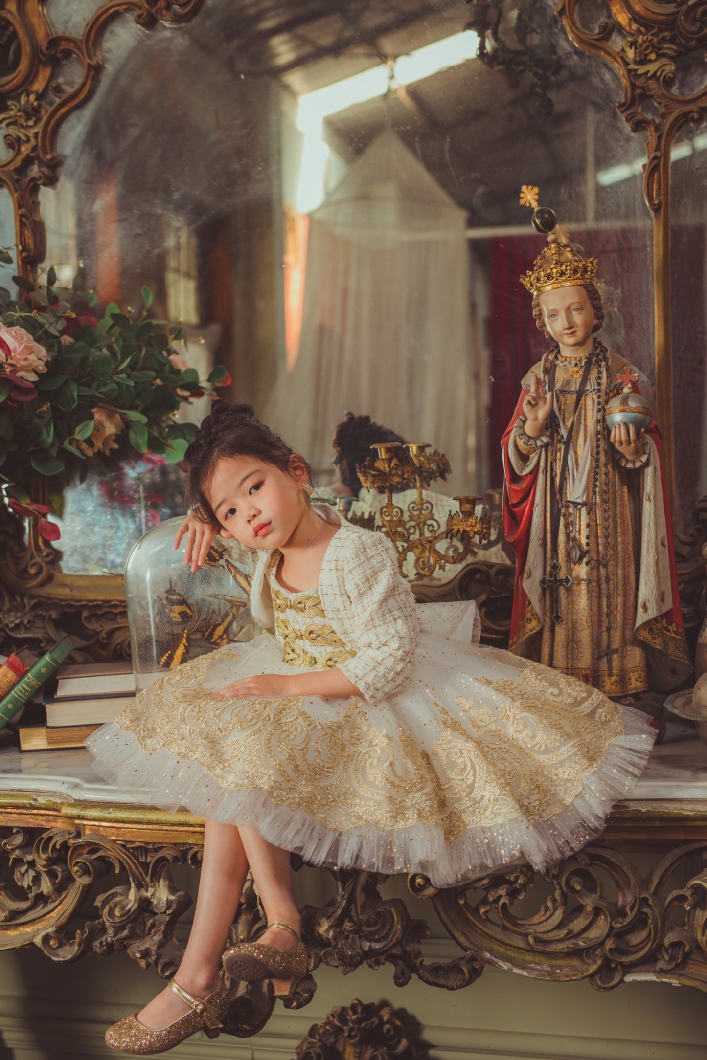 Champagne Gold Nutcracker Set (Dress + Jacket)