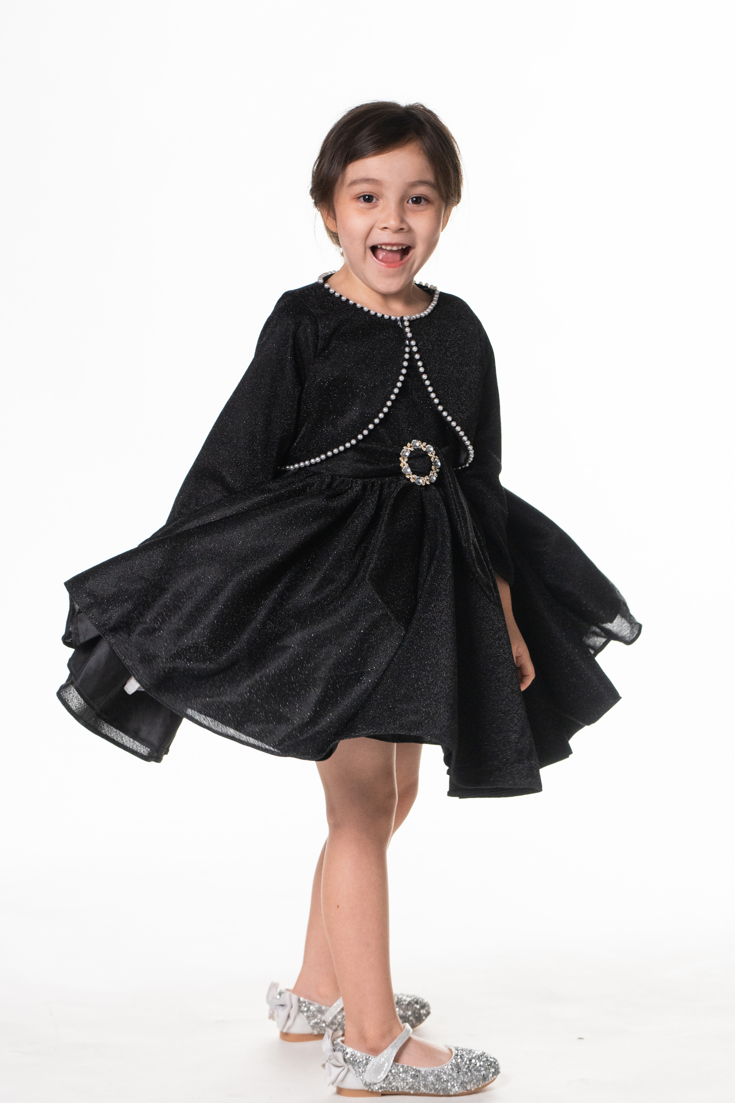 Little Audrey Black Lurex Dress
