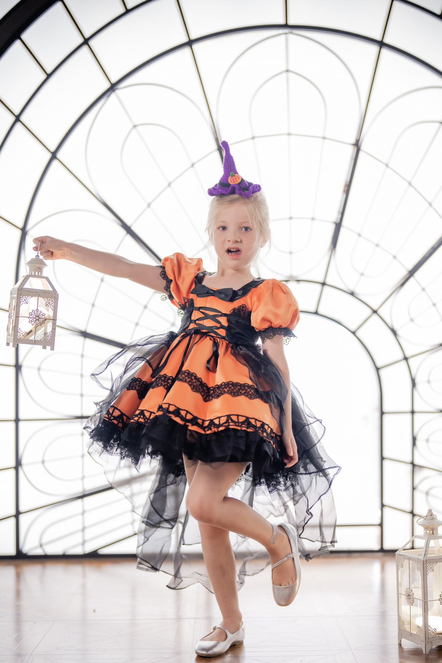 Pumpkin Witch Orange & Black Dress