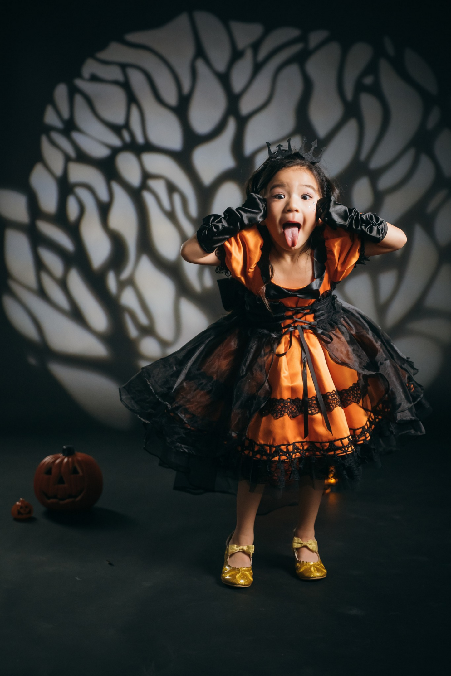 Pumpkin Witch Orange & Black Dress