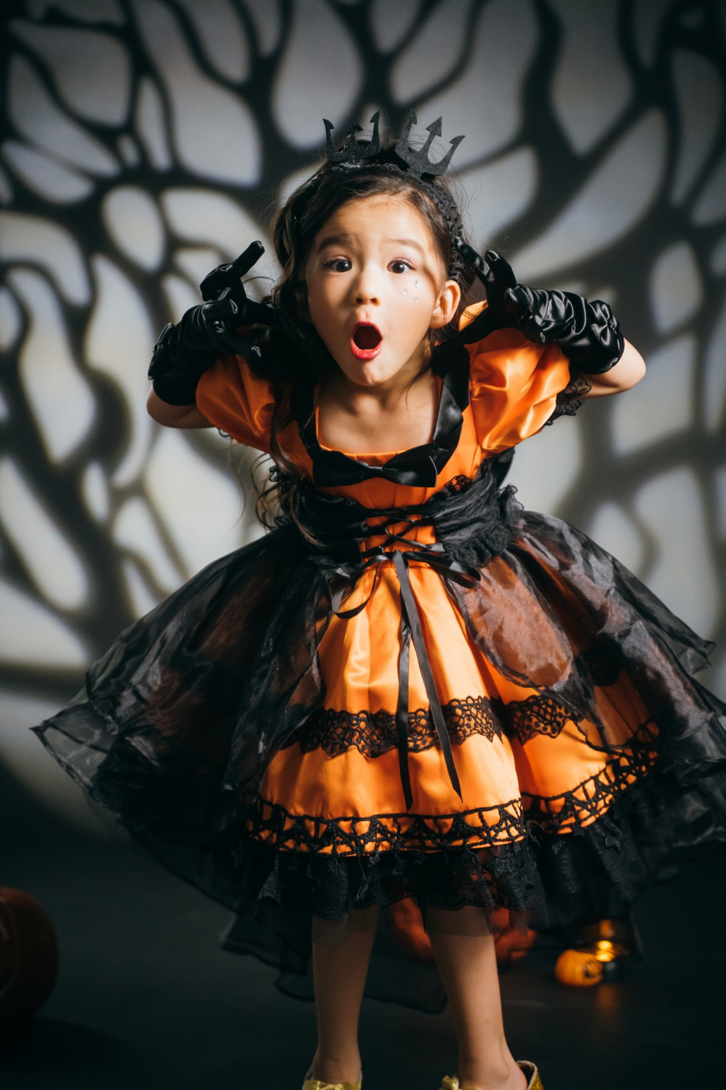 Pumpkin Witch Orange & Black Dress