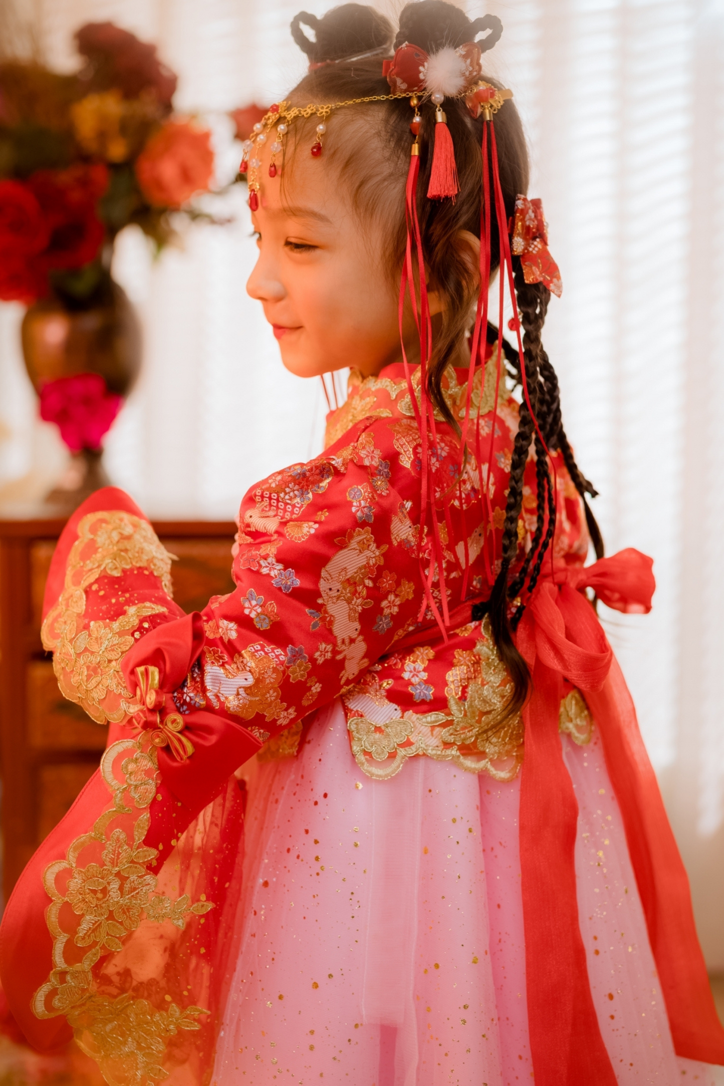 Red Celeste Oriental Bunny Set