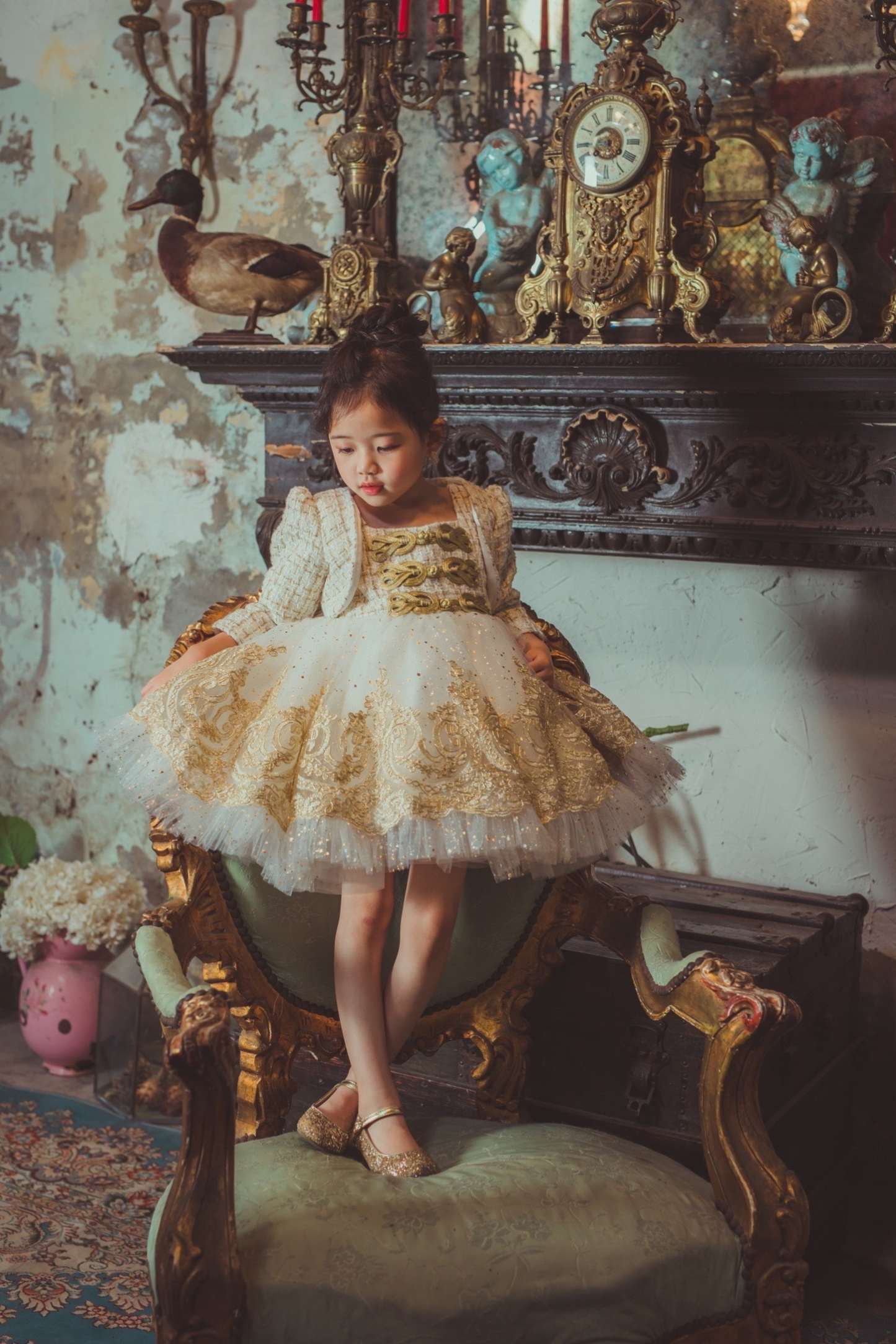 Champagne Gold Nutcracker Set (Dress + Jacket)