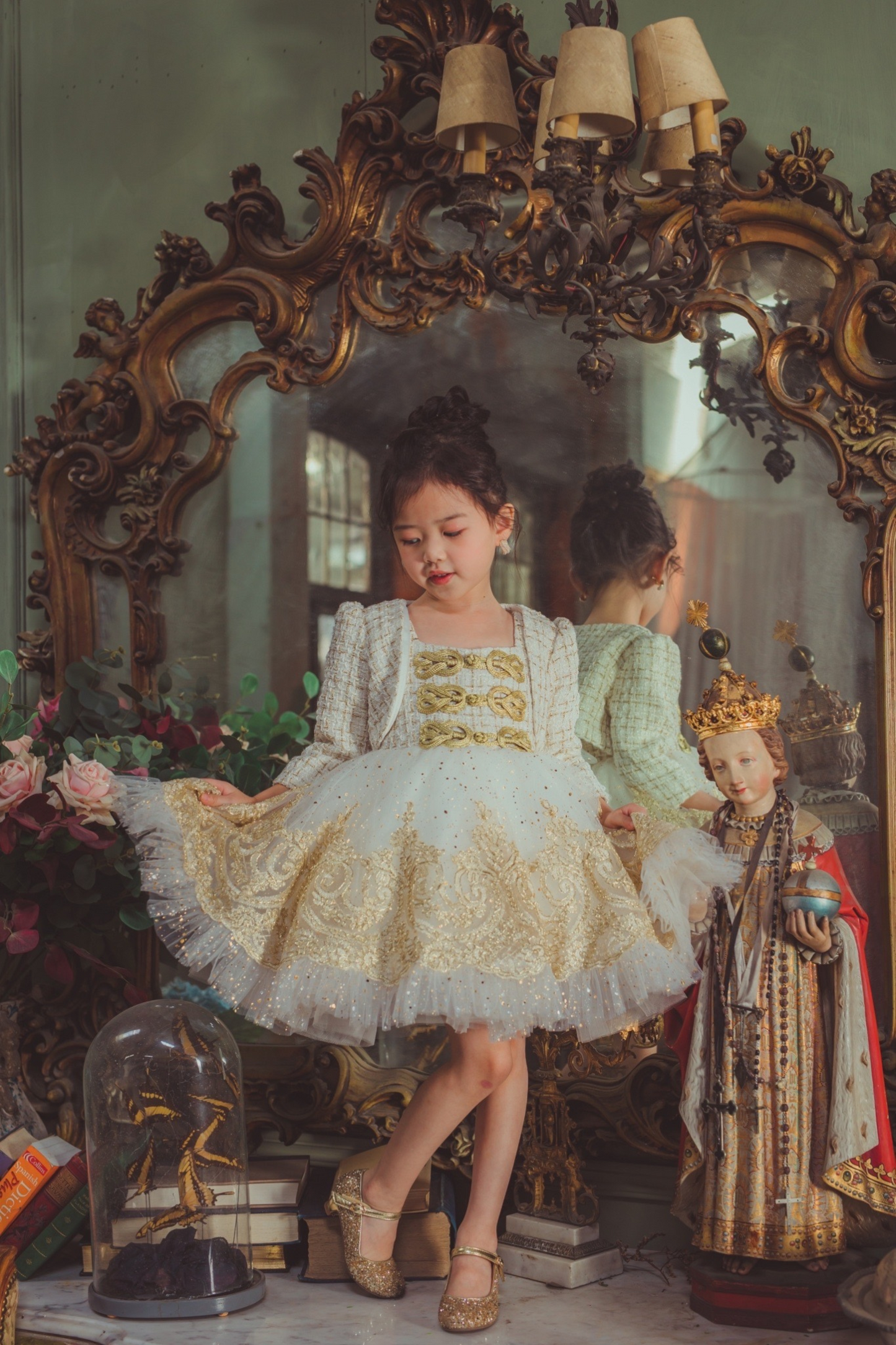 Champagne Gold Nutcracker Set (Dress + Jacket)