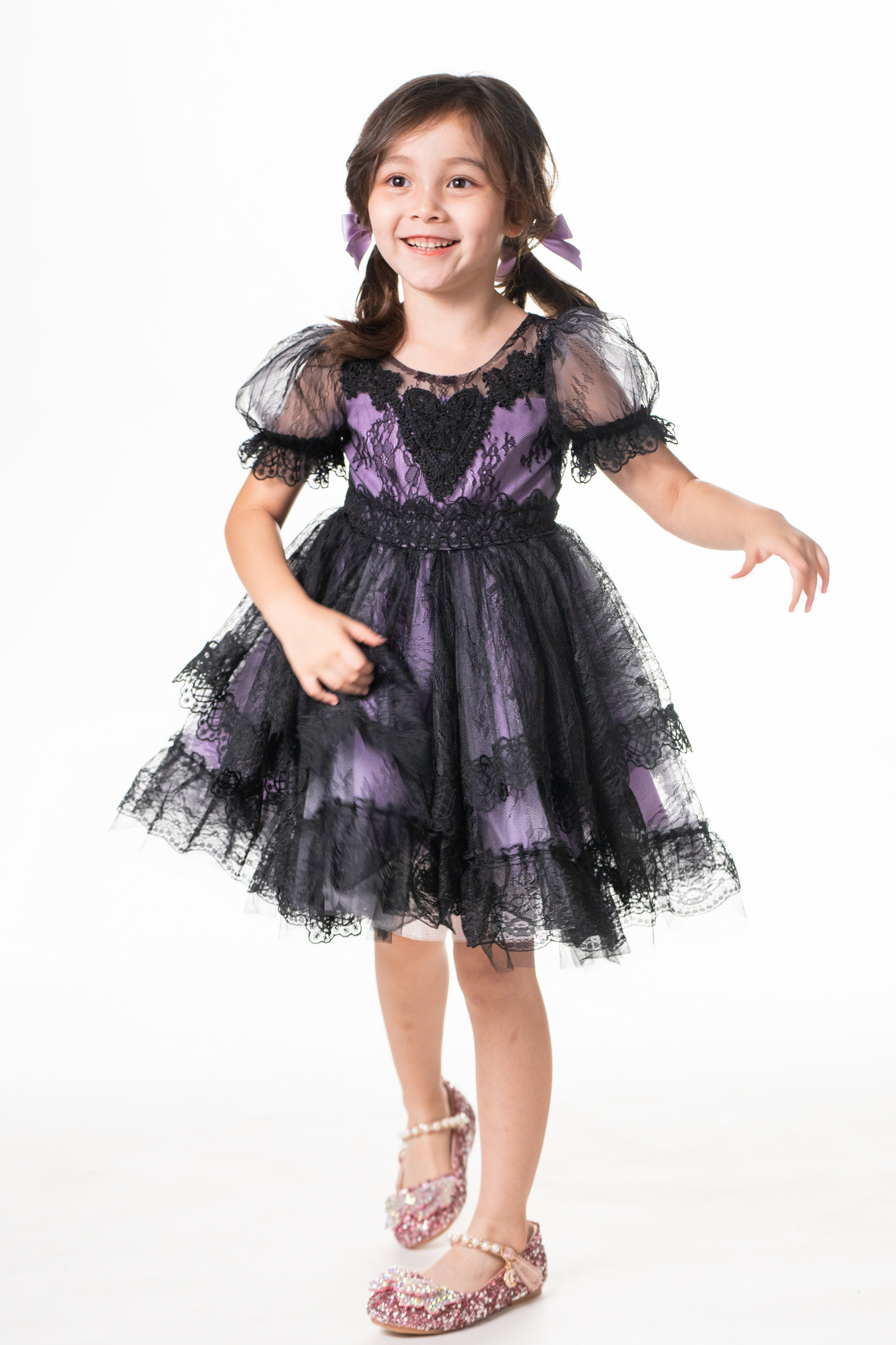 Little Witch Amelia - Purple & Black Lace Dress