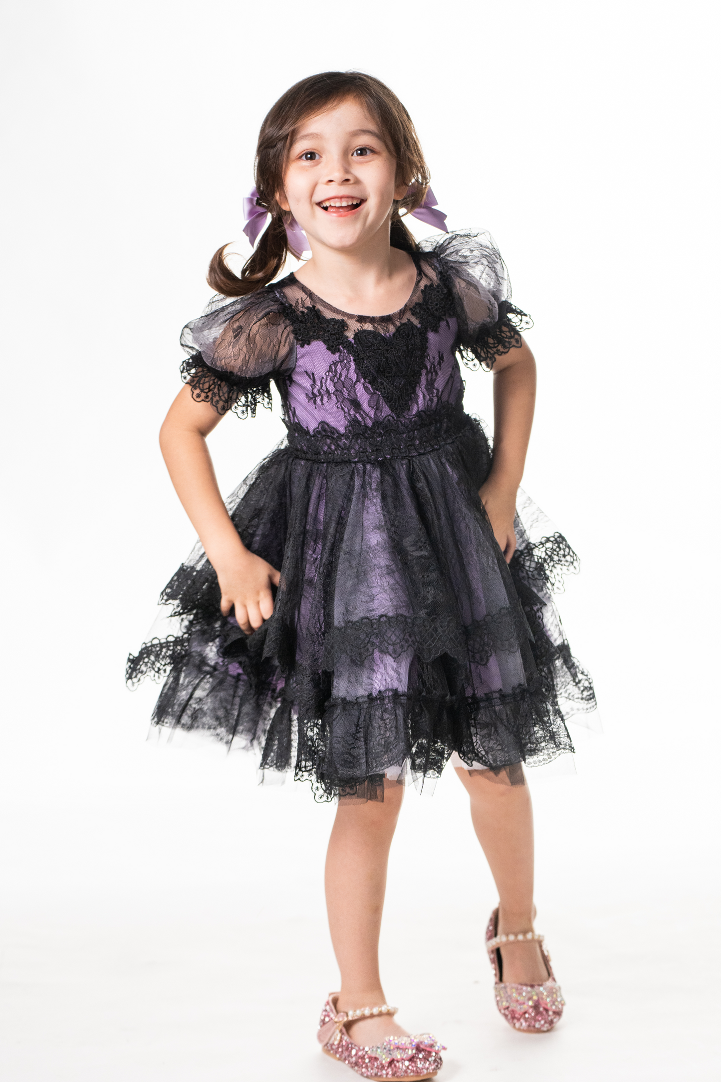 Little Witch Amelia - Purple & Black Lace Dress