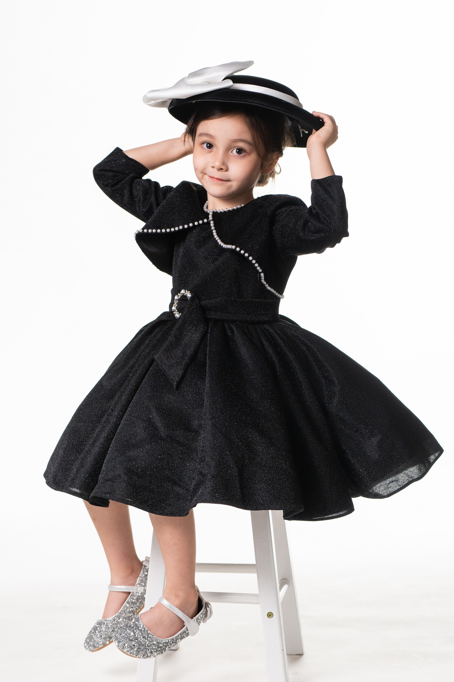 Little Audrey Black Lurex Dress