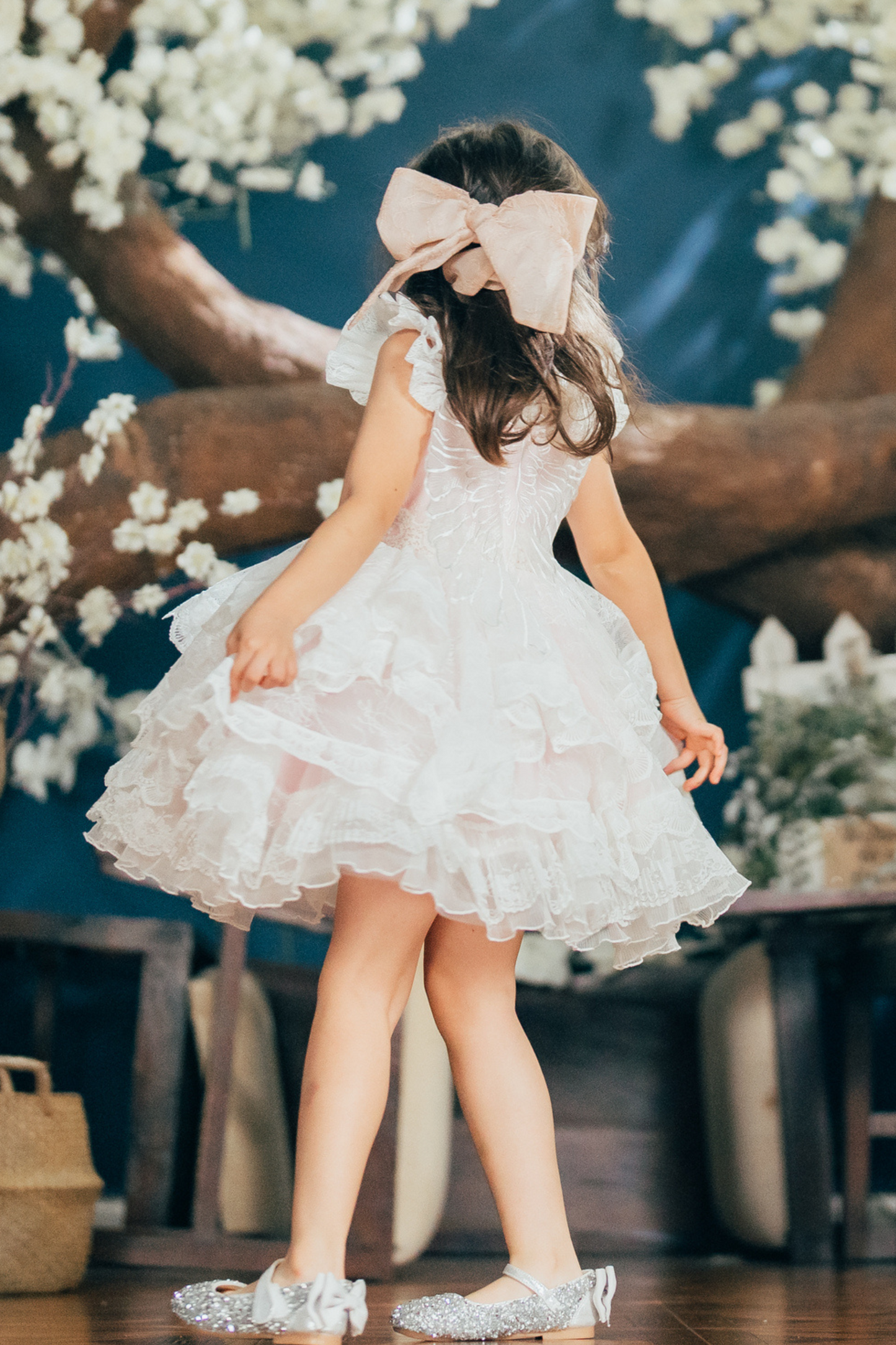 Winged Cupid Angel Lace Dress (Pink)