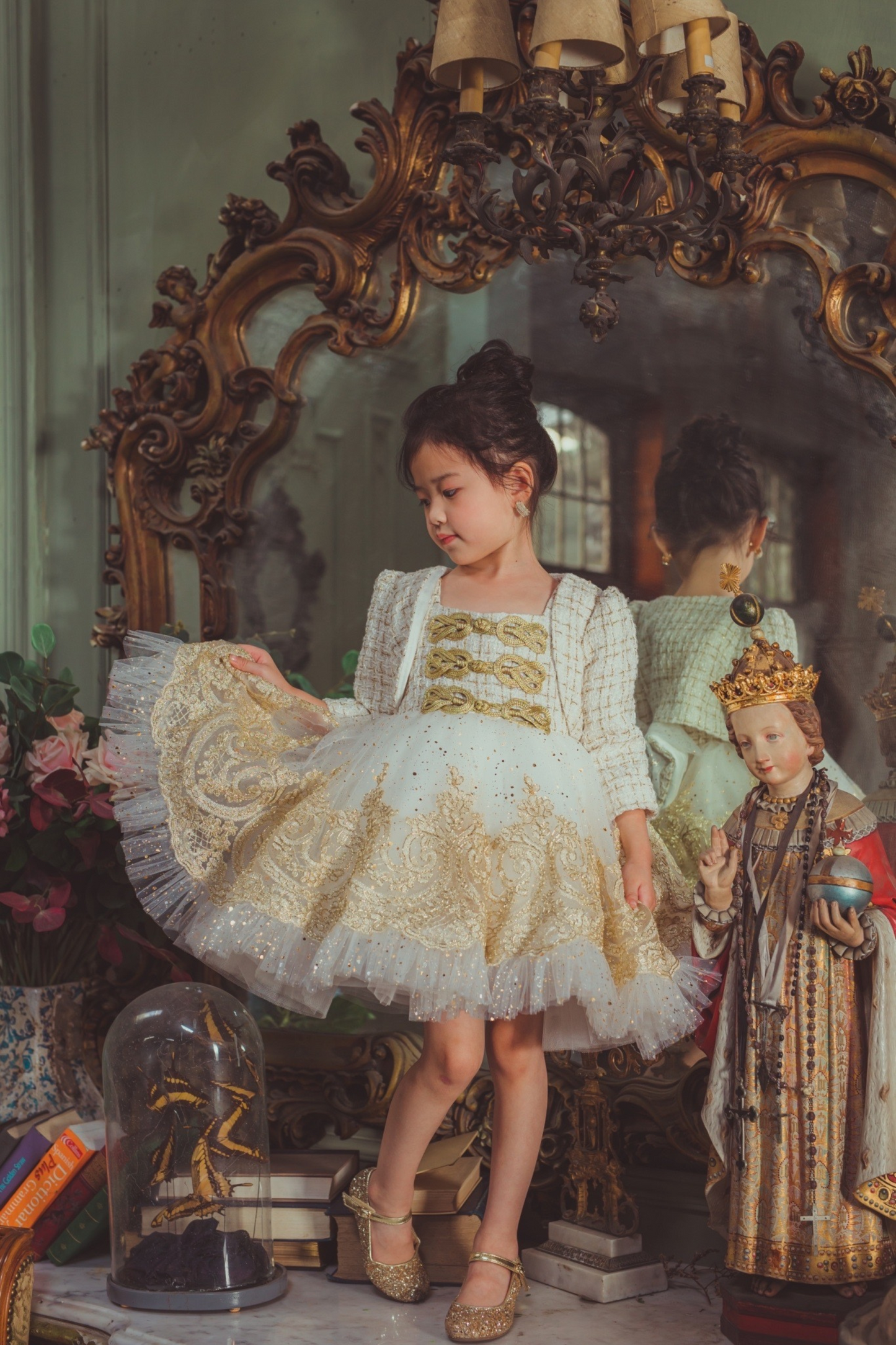 Champagne Gold Nutcracker Set (Dress + Jacket)