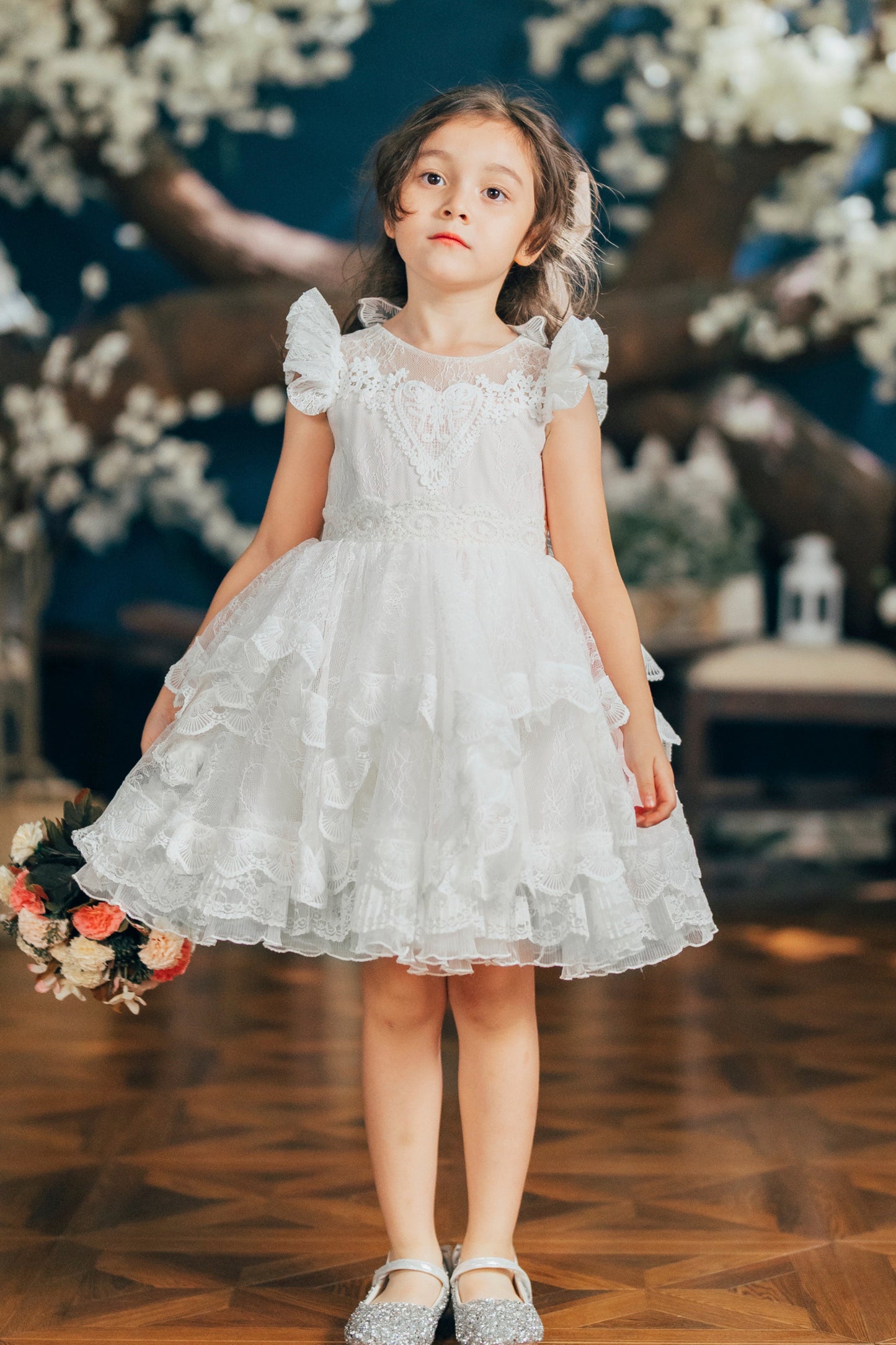 Winged Cupid Angel Lace Dress (Pink)