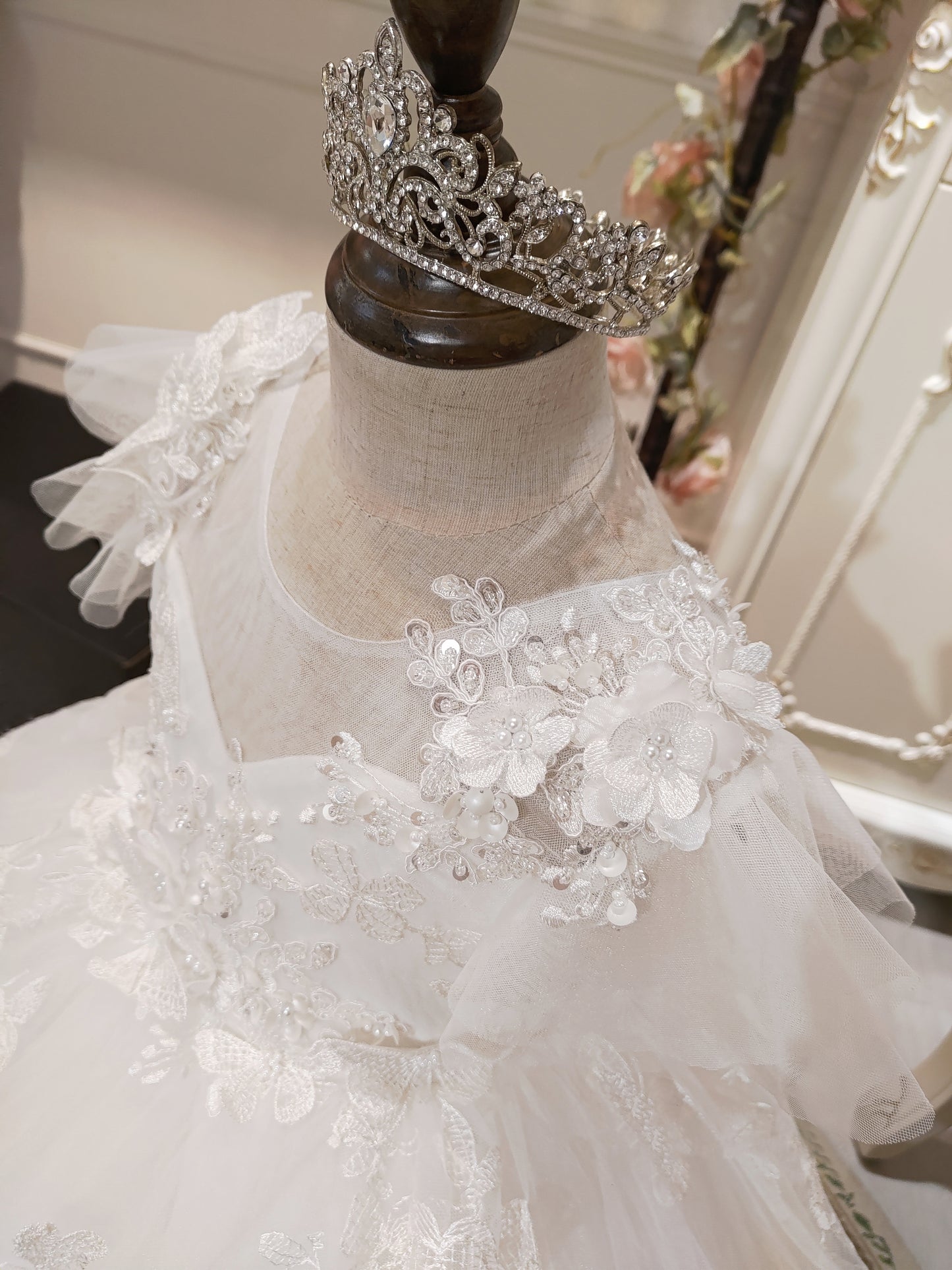 Butterfly Waltz - White Lace Gown