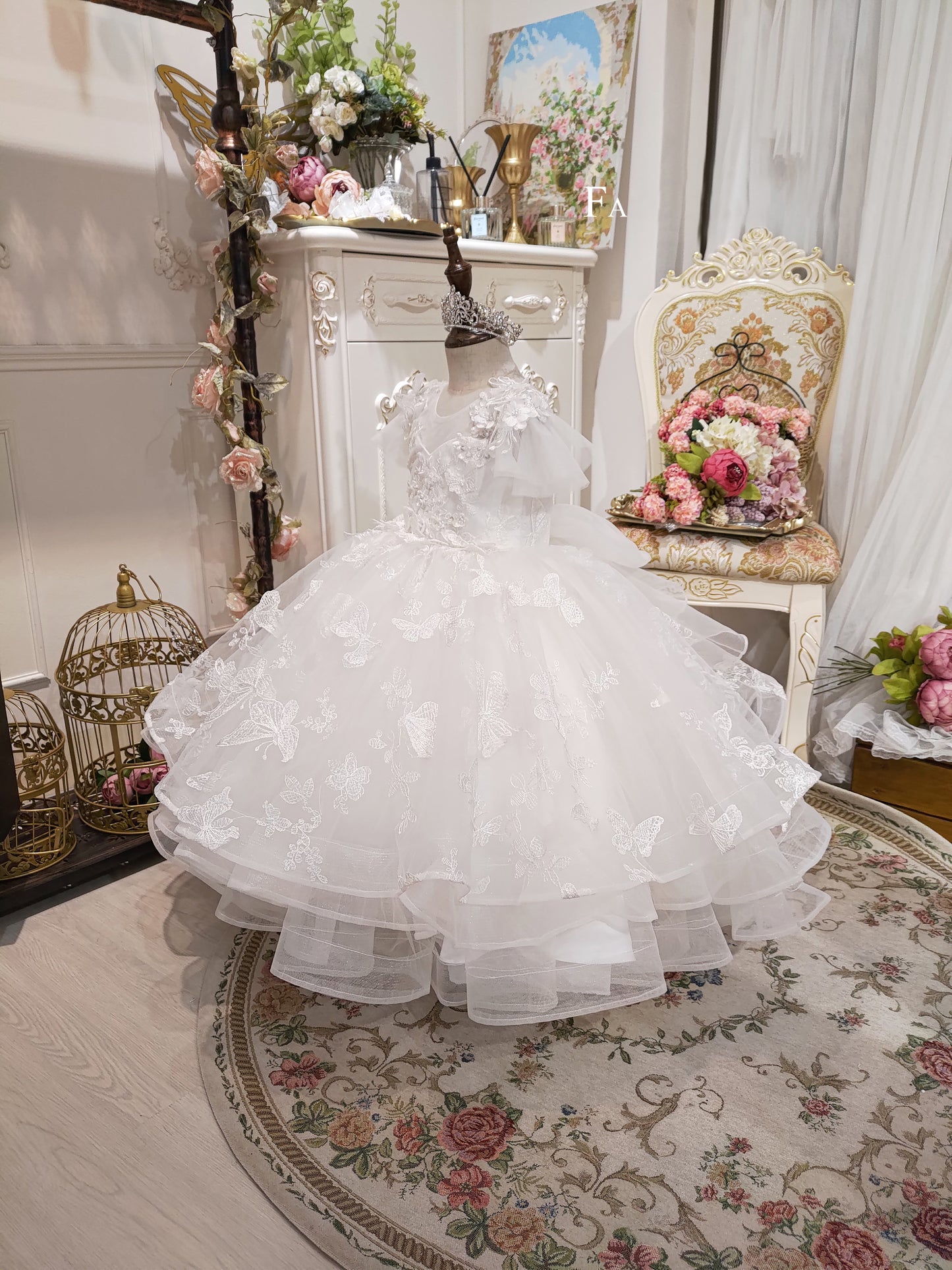 Butterfly Waltz - White Lace Gown