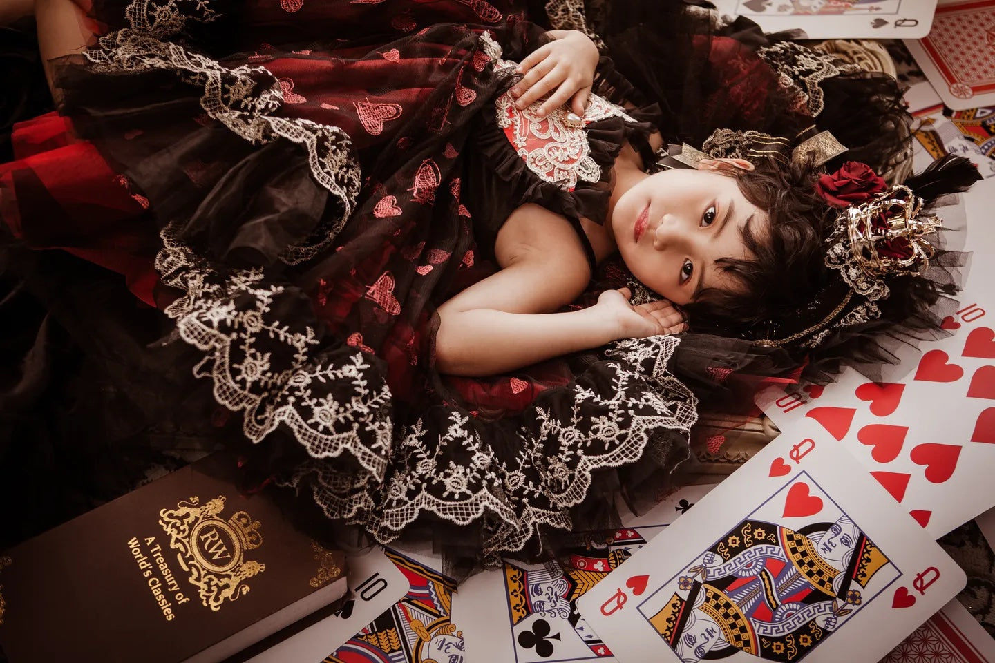 Queen of Hearts Red & Black Lace Set (Dress & Coat)