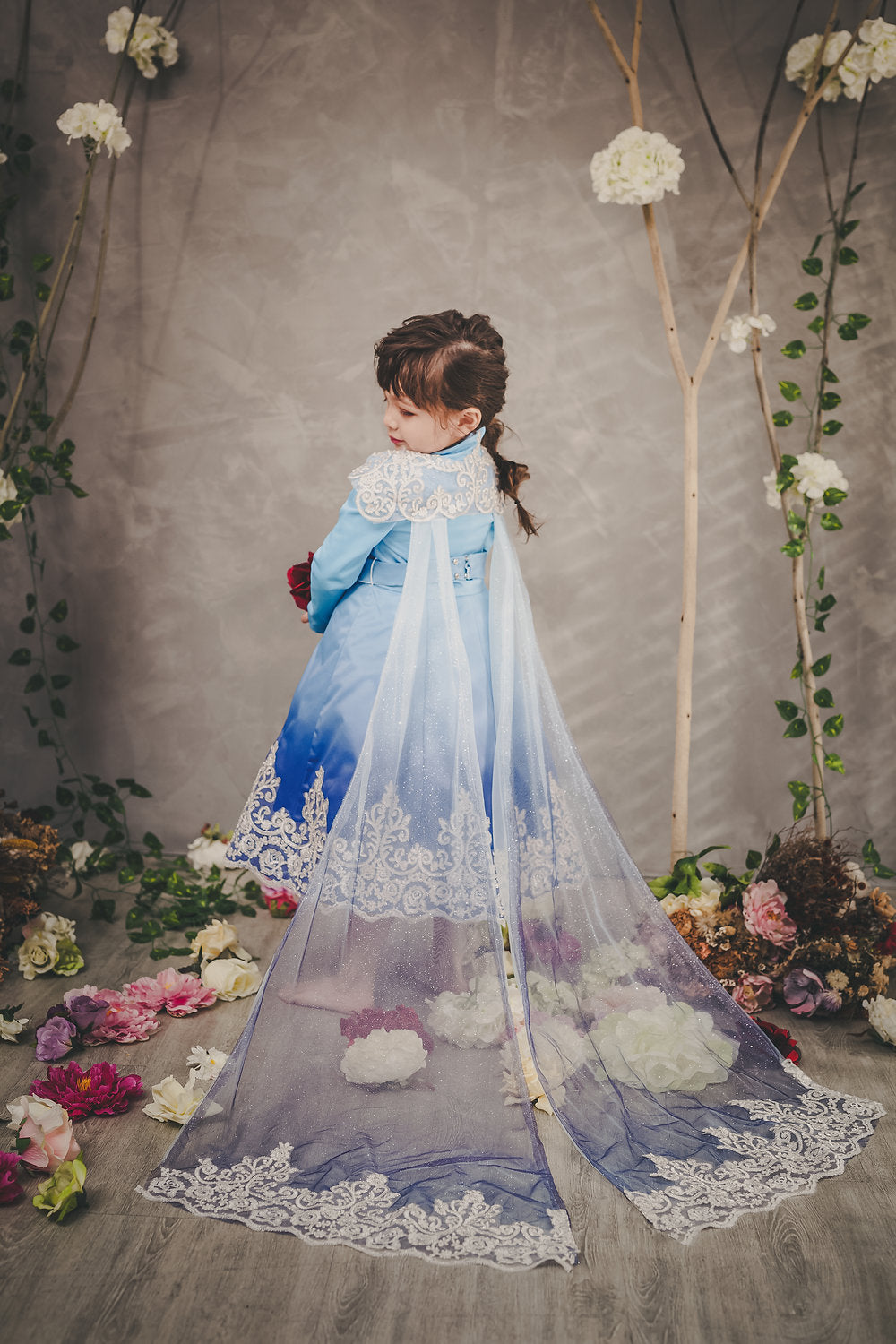 Elsa Blue Ombre Trench Coat