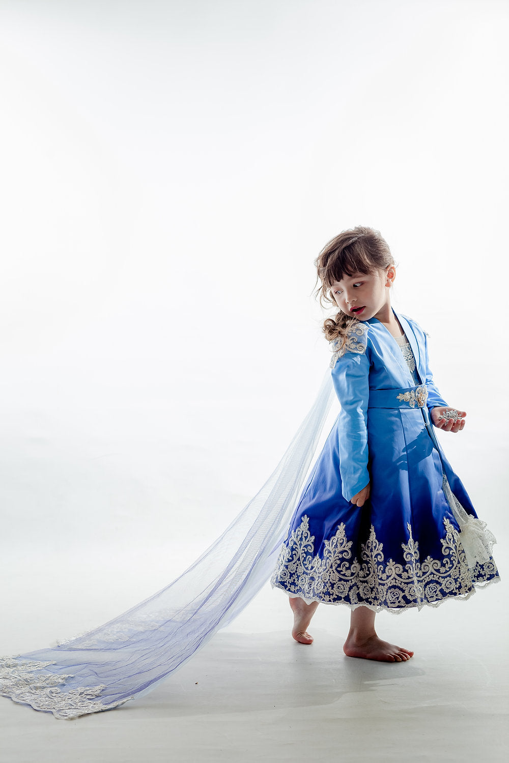 Elsa Blue Ombre Trench Coat