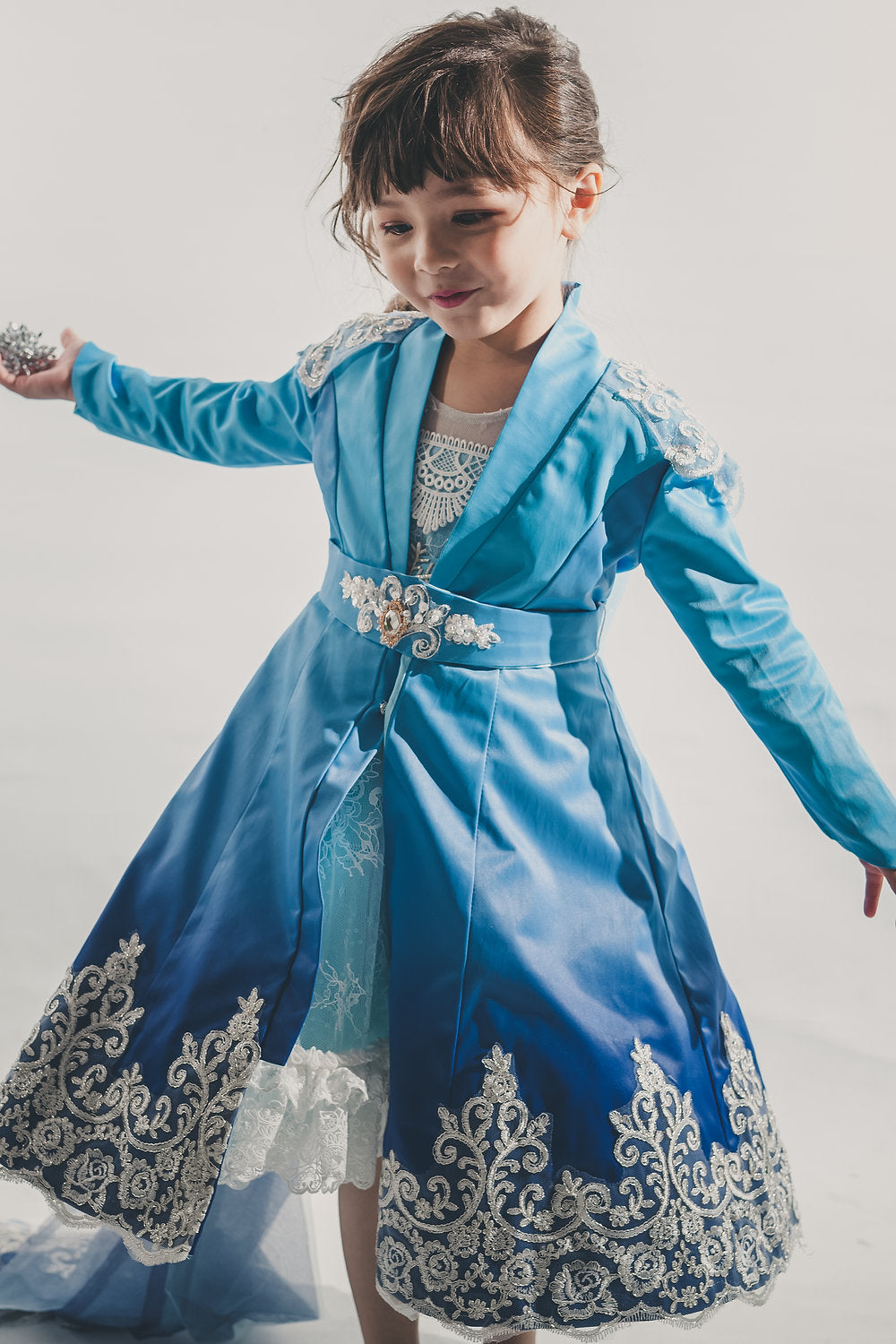 Elsa Blue Ombre Trench Coat