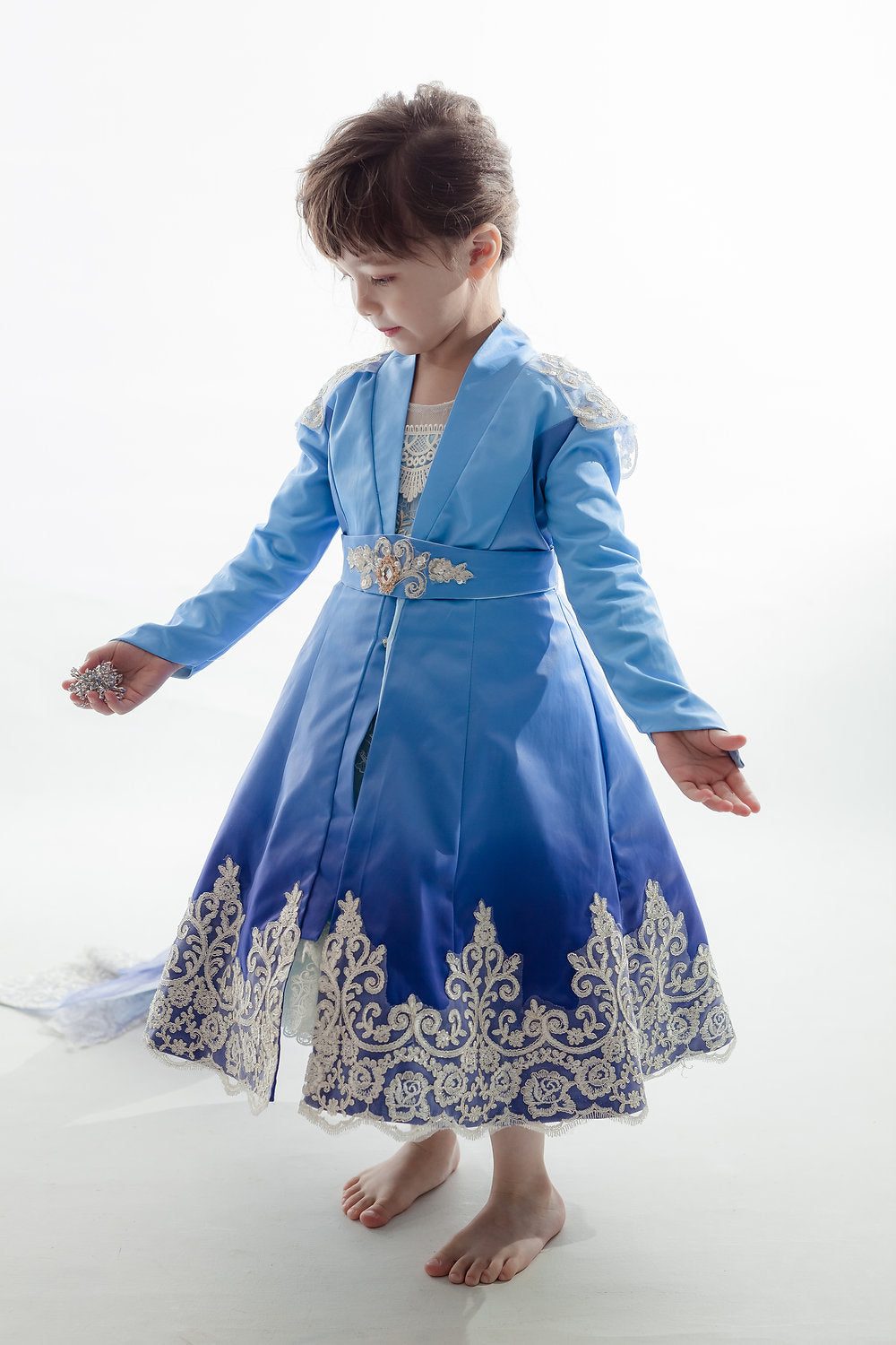 Elsa Blue Ombre Trench Coat