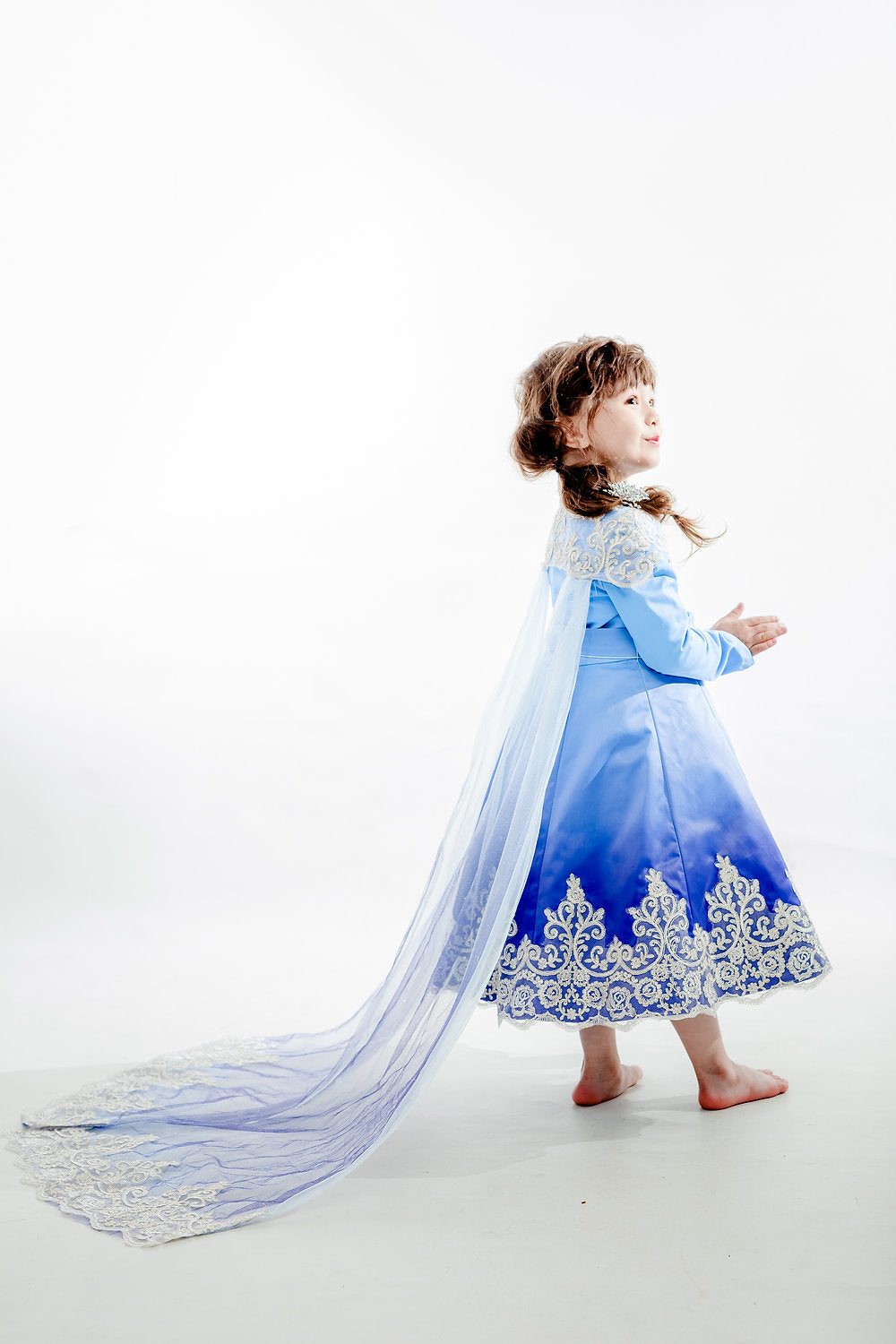 Elsa Blue Ombre Trench Coat